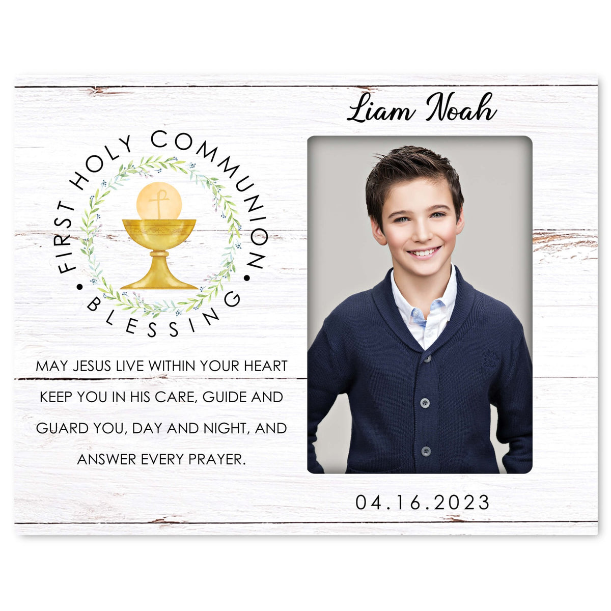 Personalized First Holy Communion Wooden Picture Frame - LifeSong Milestones