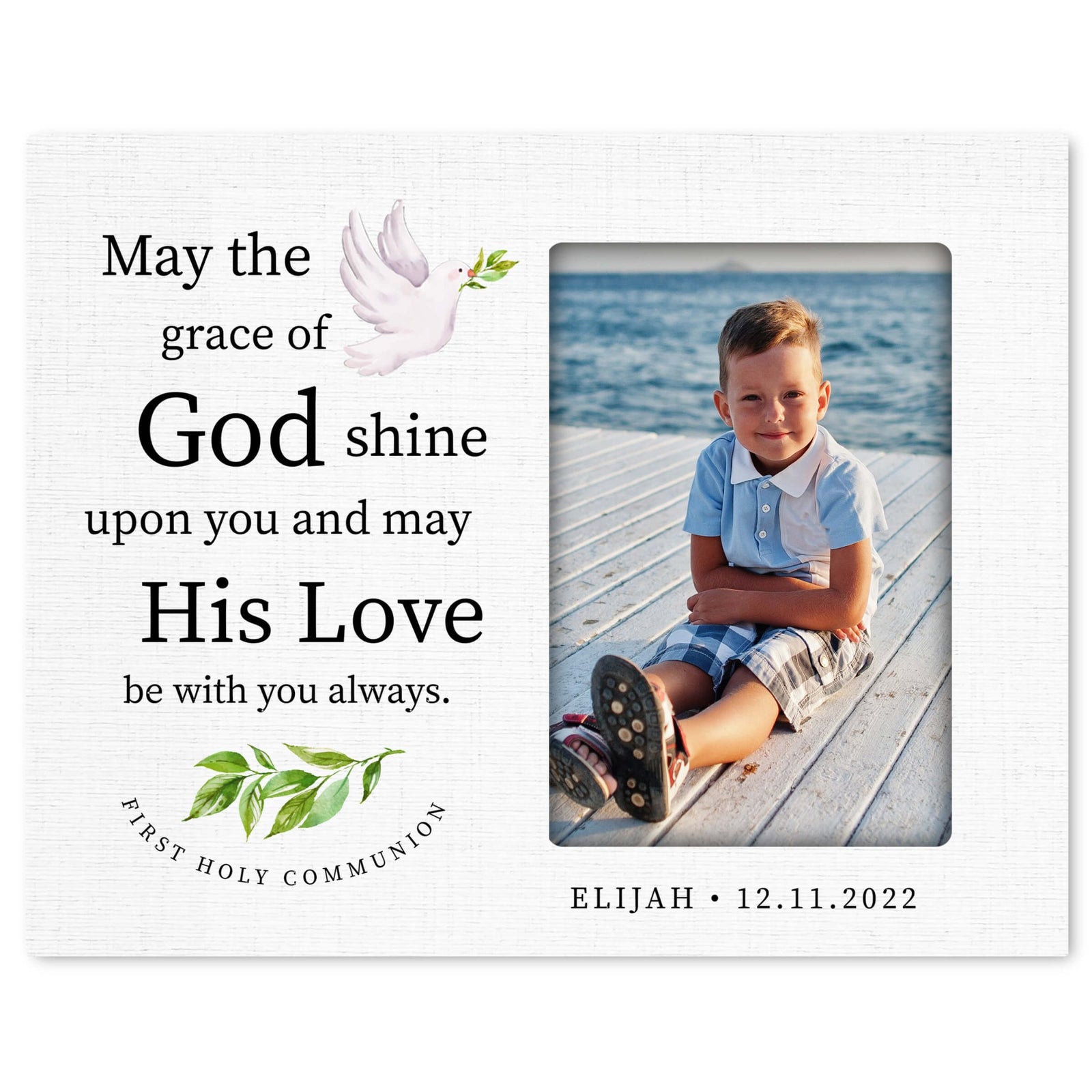 Personalized First Holy Communion Wooden Picture Frame - LifeSong Milestones