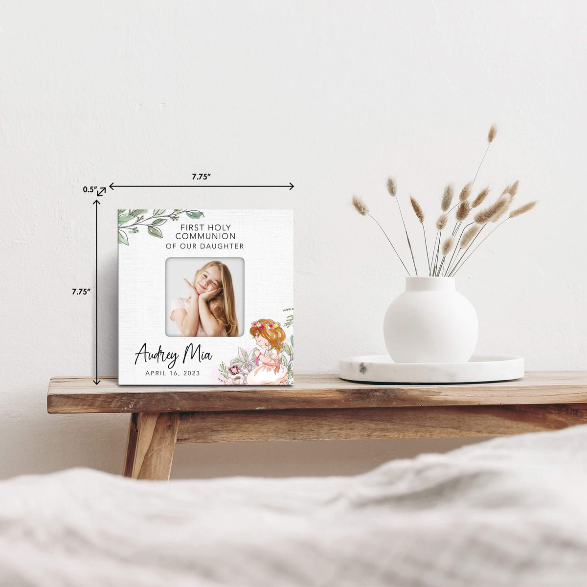 Personalized First Holy Communion Wooden Picture Frame - LifeSong Milestones