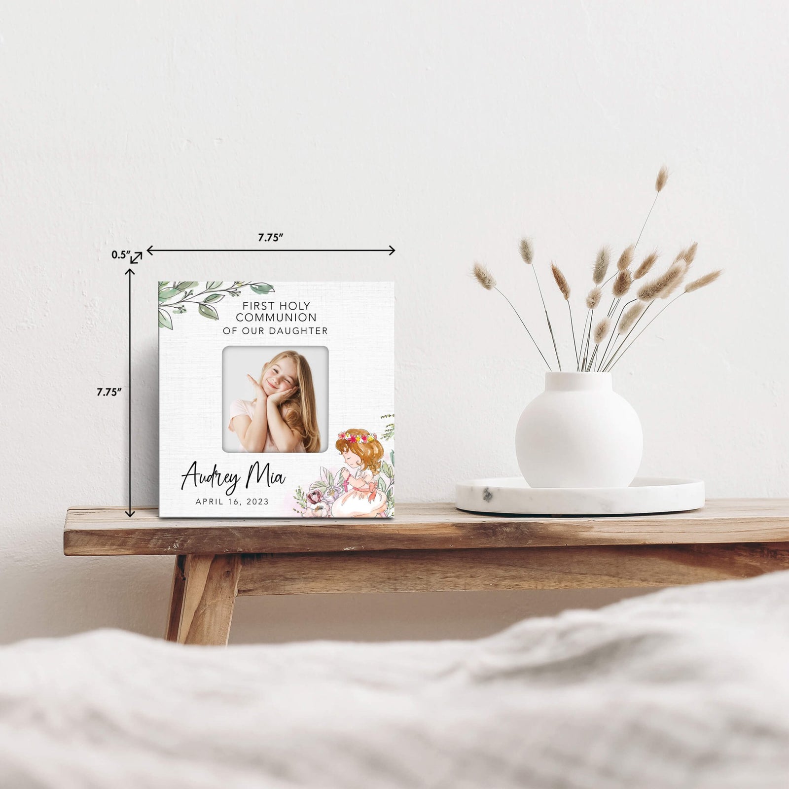 Personalized First Holy Communion Wooden Picture Frame - LifeSong Milestones