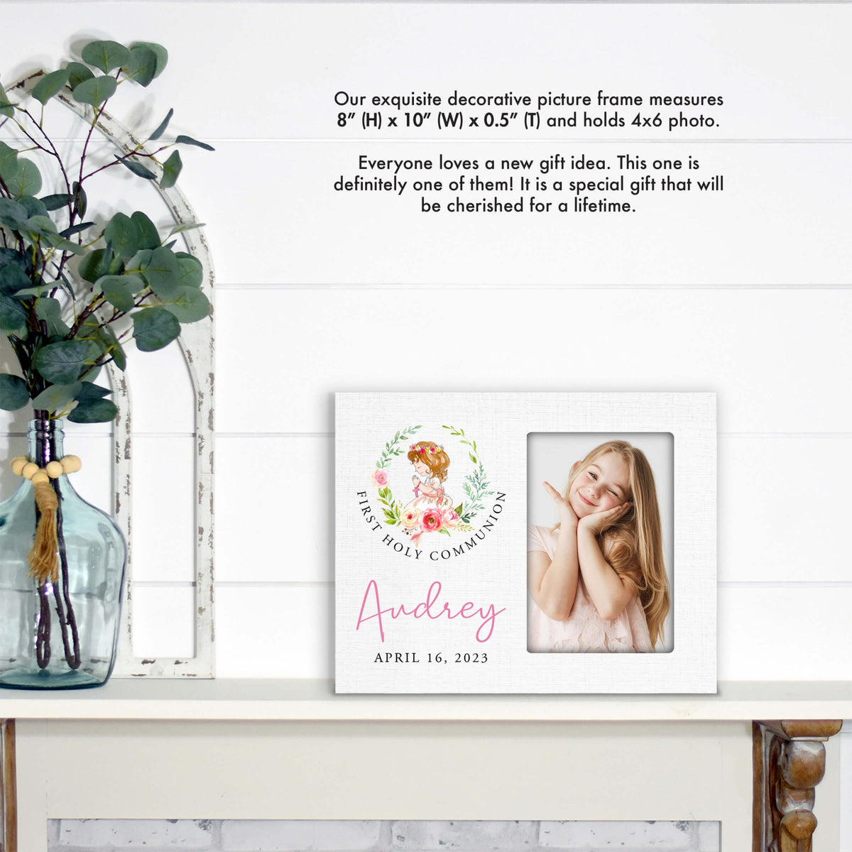 Personalized First Holy Communion Wooden Picture Frame - LifeSong Milestones