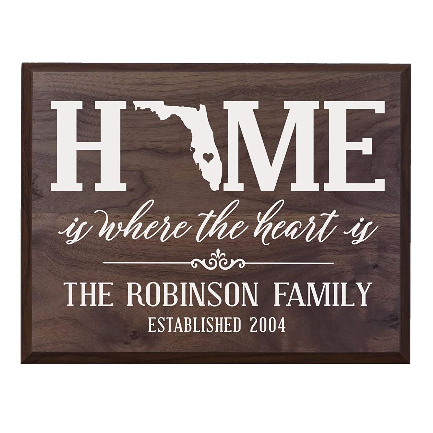 Personalized Florida State Home is Where the heart is Sign - LifeSong Milestones