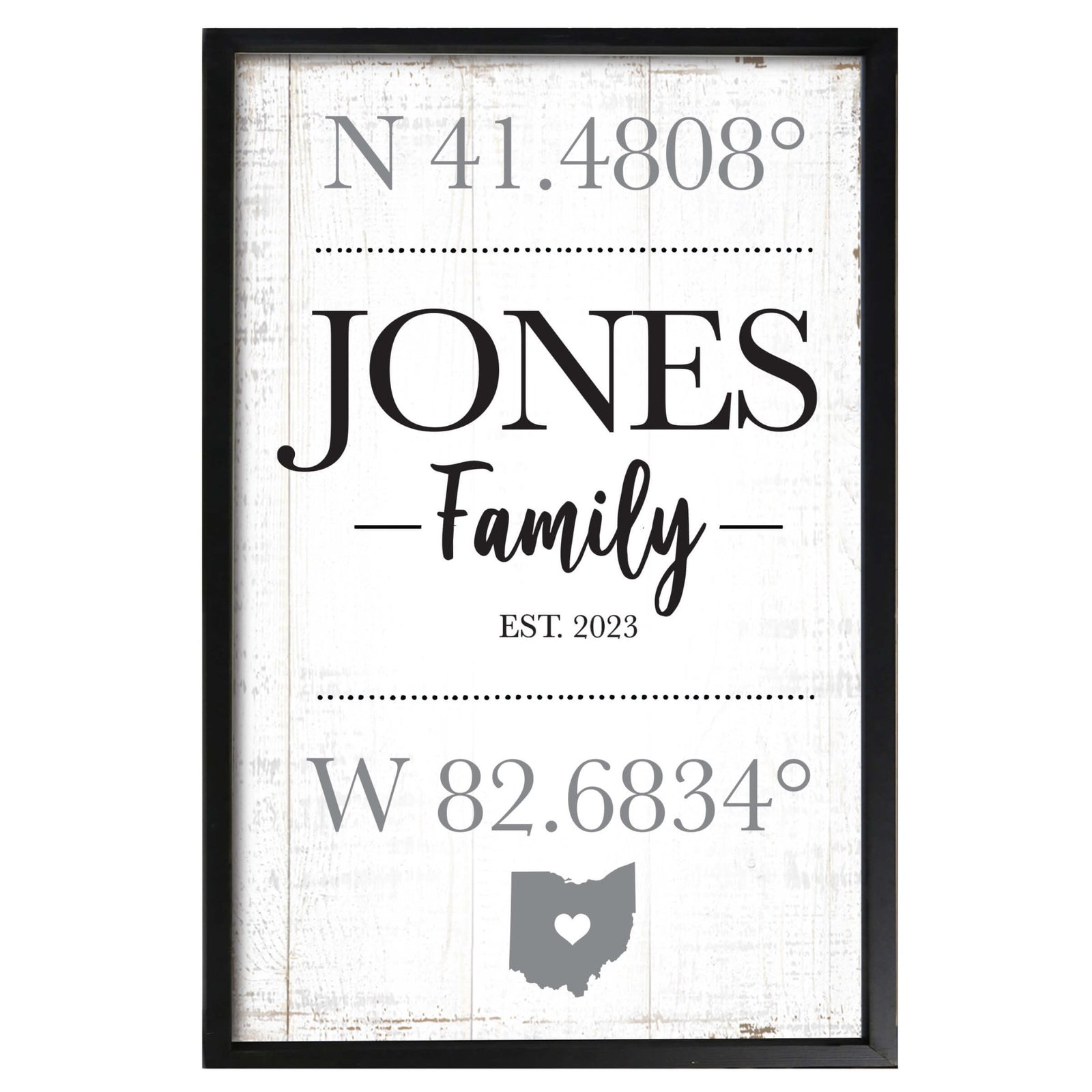 Personalized Framed Shadow Box for Family Home Décor - Jones Family - LifeSong Milestones