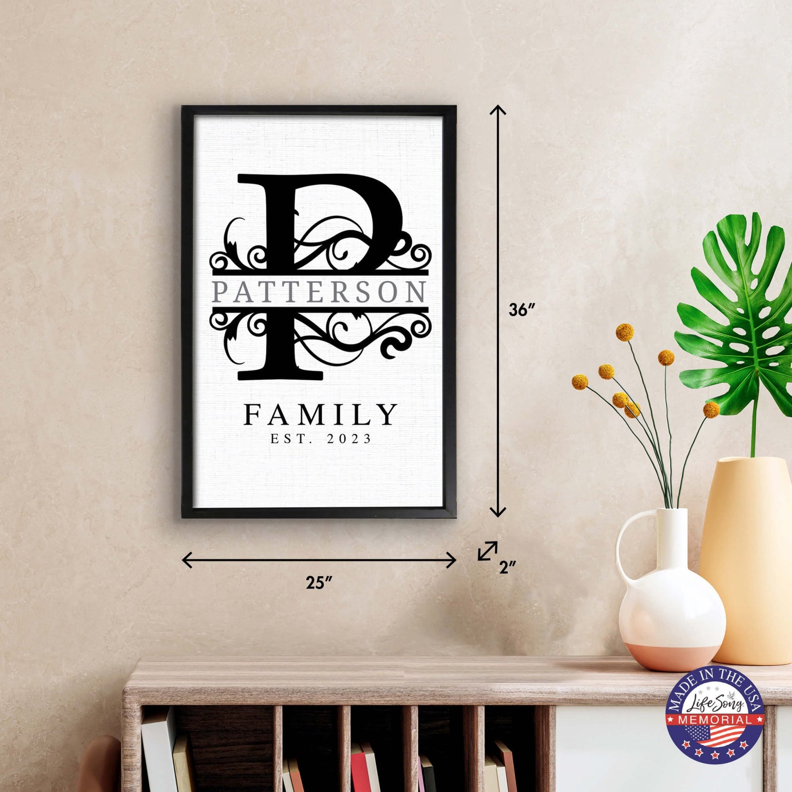 Personalized Framed Shadow Box for Family Home Décor - Patterson Family - LifeSong Milestones