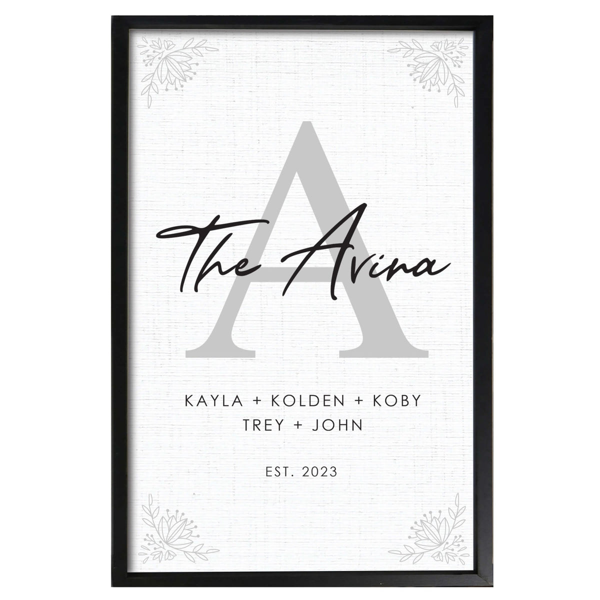 Personalized Framed Shadow Box for Family Home Décor - The Avina - LifeSong Milestones
