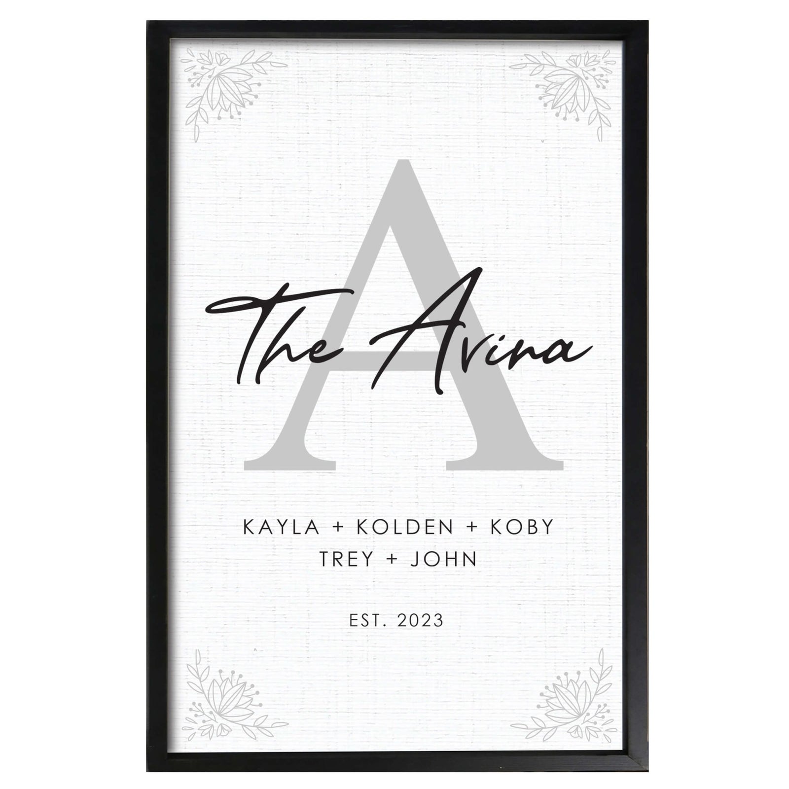Personalized Framed Shadow Box for Family Home Décor - The Avina - LifeSong Milestones