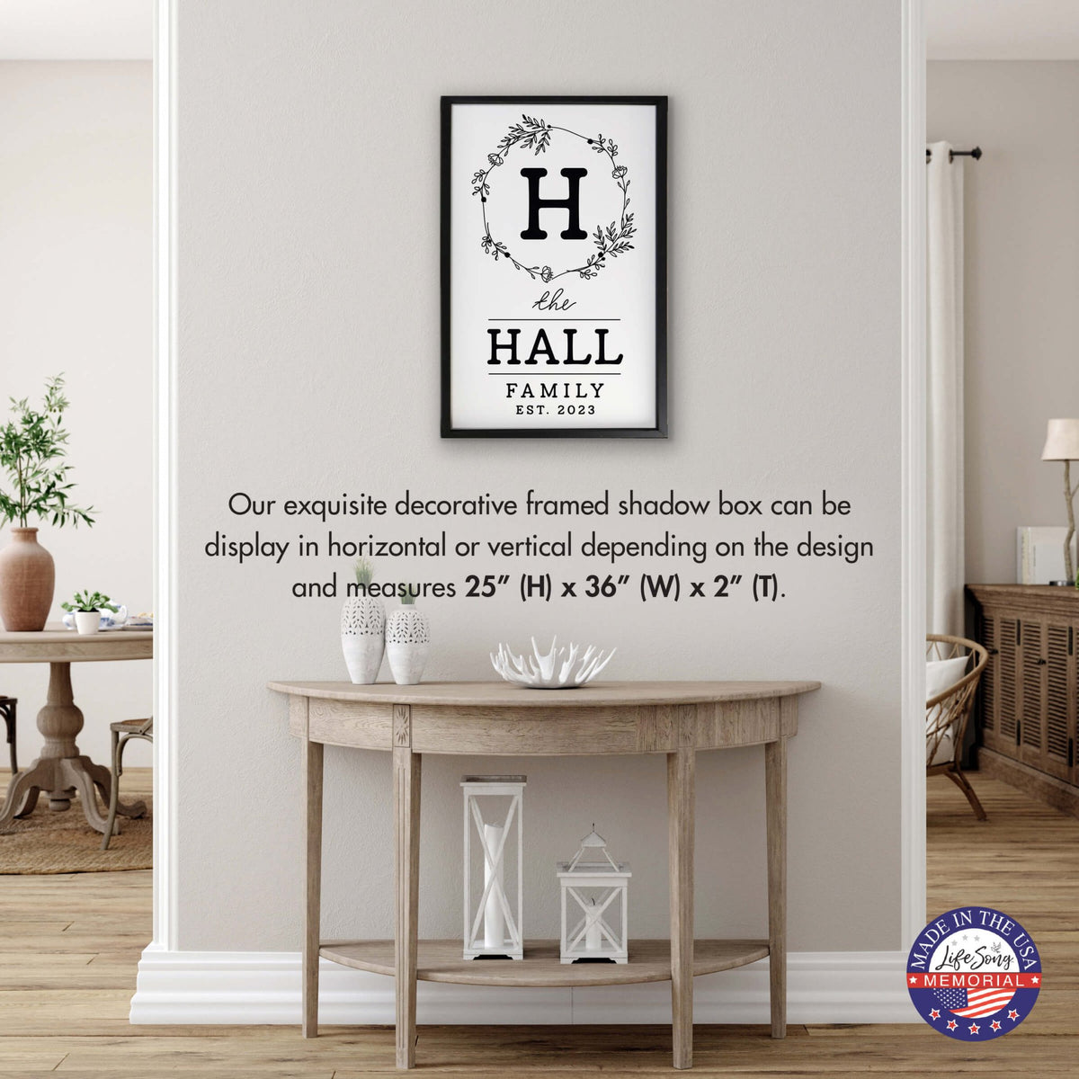 Personalized Framed Shadow Box for Family Home Décor - The Hall Family - LifeSong Milestones