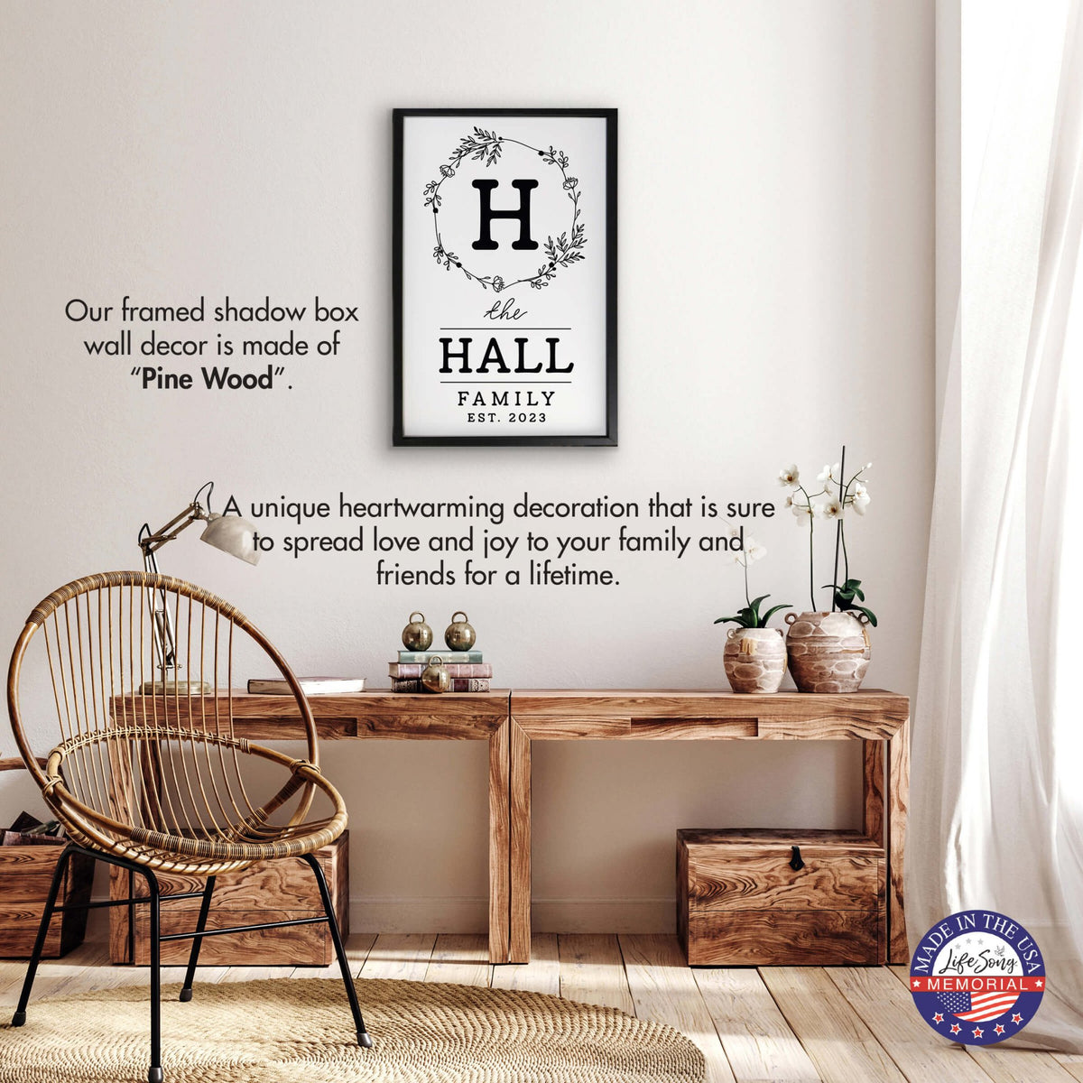 Personalized Framed Shadow Box for Family Home Décor - The Hall Family - LifeSong Milestones