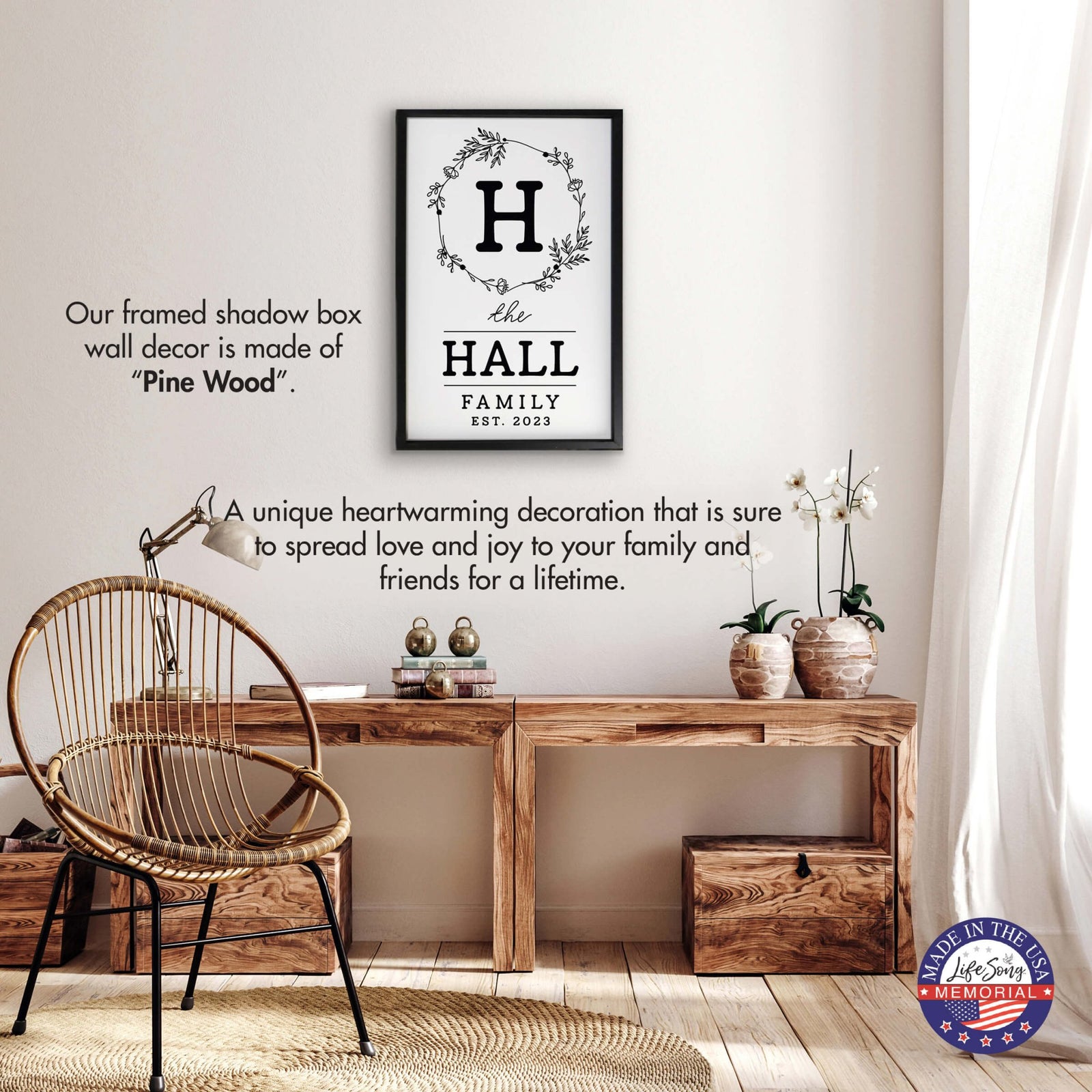 Personalized Framed Shadow Box for Family Home Décor - The Hall Family - LifeSong Milestones