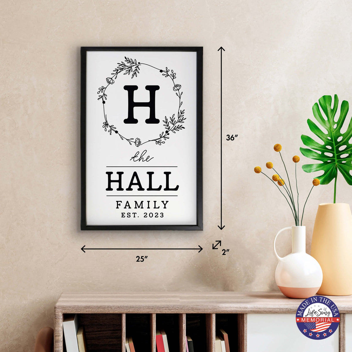 Personalized Framed Shadow Box for Family Home Décor - The Hall Family - LifeSong Milestones