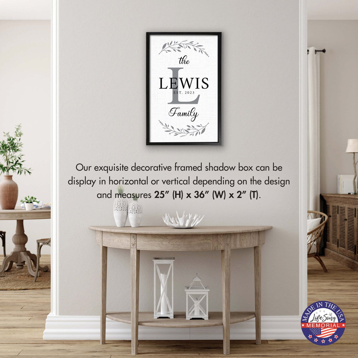 Personalized Framed Shadow Box for Family Home Décor - The Lewis Family - LifeSong Milestones
