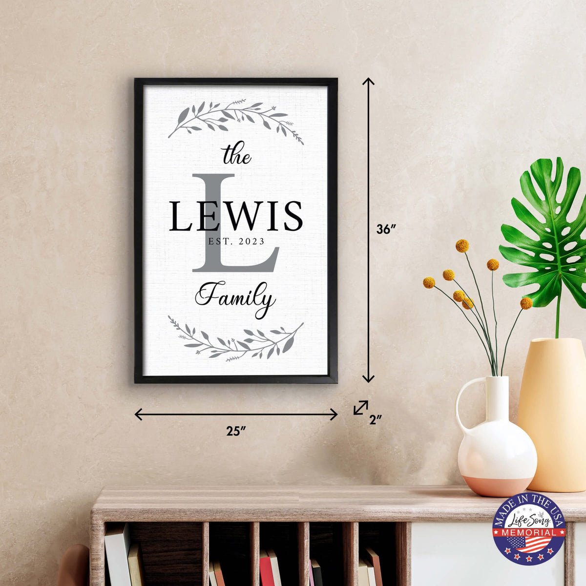 Personalized Framed Shadow Box for Family Home Décor - The Lewis Family - LifeSong Milestones