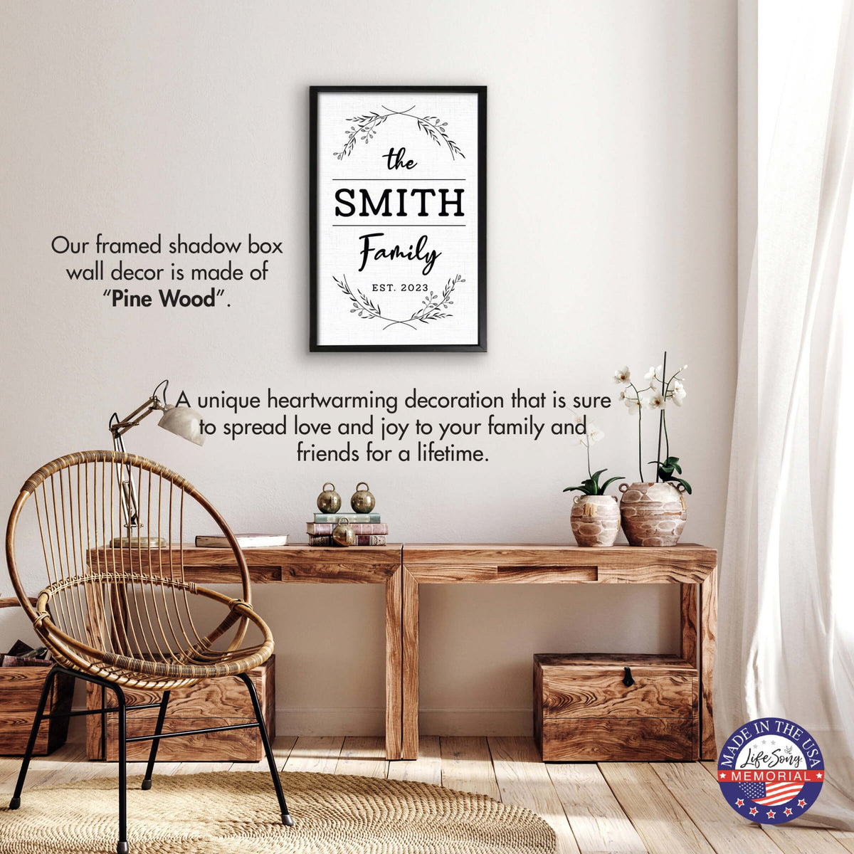 Personalized Framed Shadow Box for Family Home Décor - The Smith Family - LifeSong Milestones