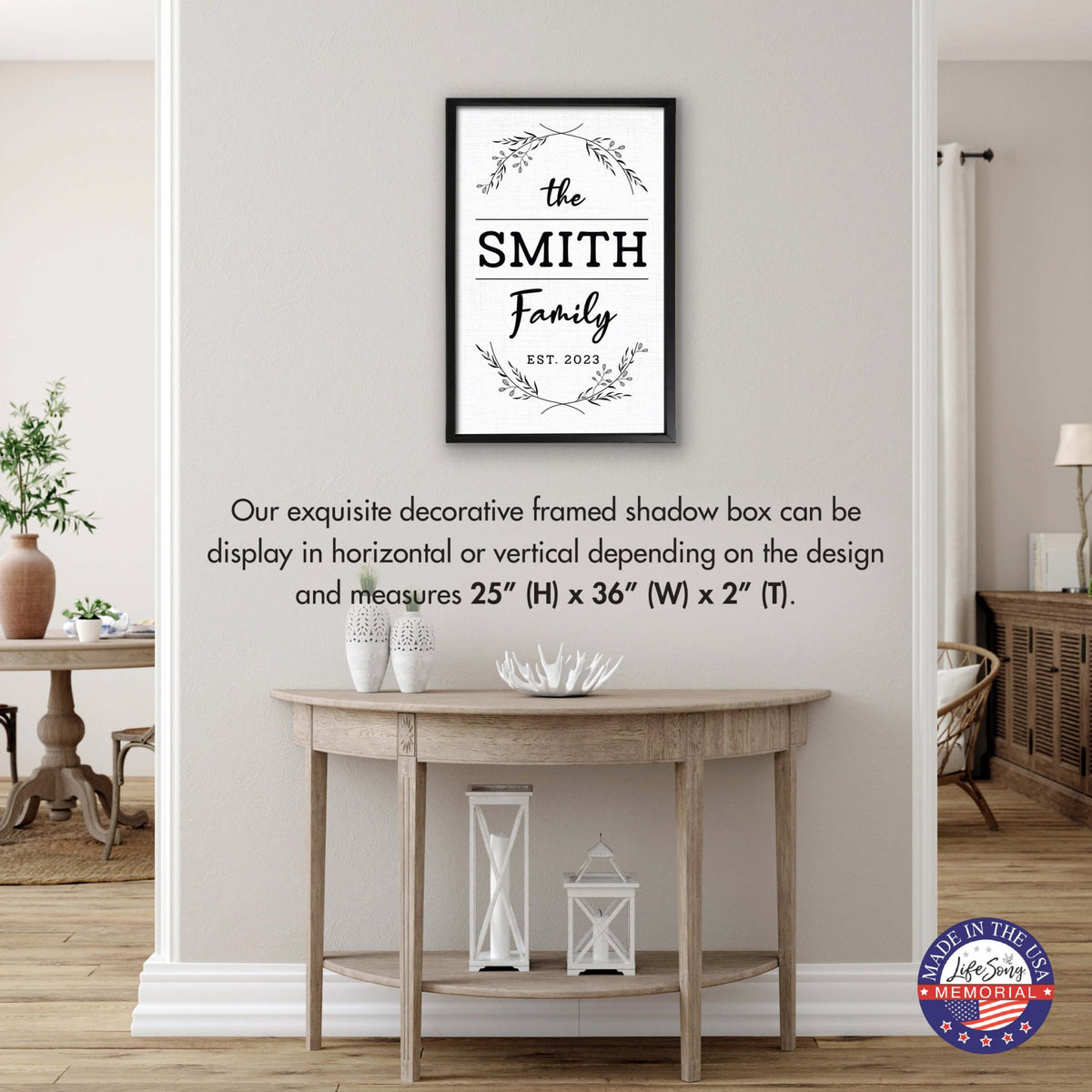 Personalized Framed Shadow Box for Family Home Décor - The Smith Family - LifeSong Milestones