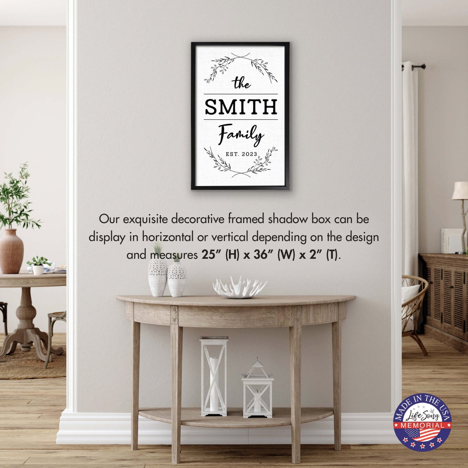 Personalized Framed Shadow Box for Family Home Décor - The Smith Family - LifeSong Milestones