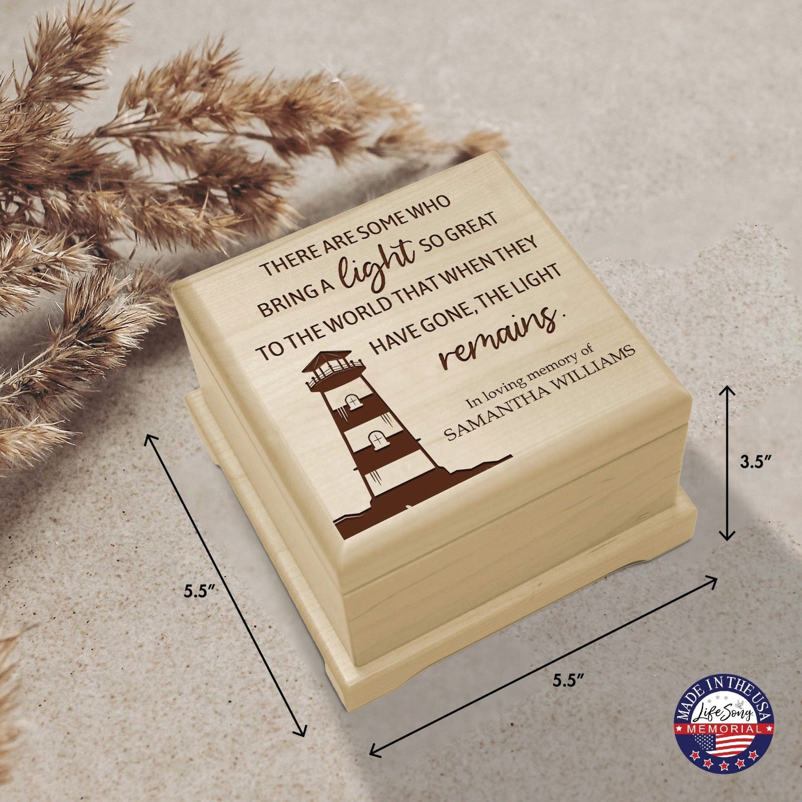 Personalized Funeral Cremation Keepsake Urn For Human Ashes - There Are Some Who Bring Light - LifeSong Milestones