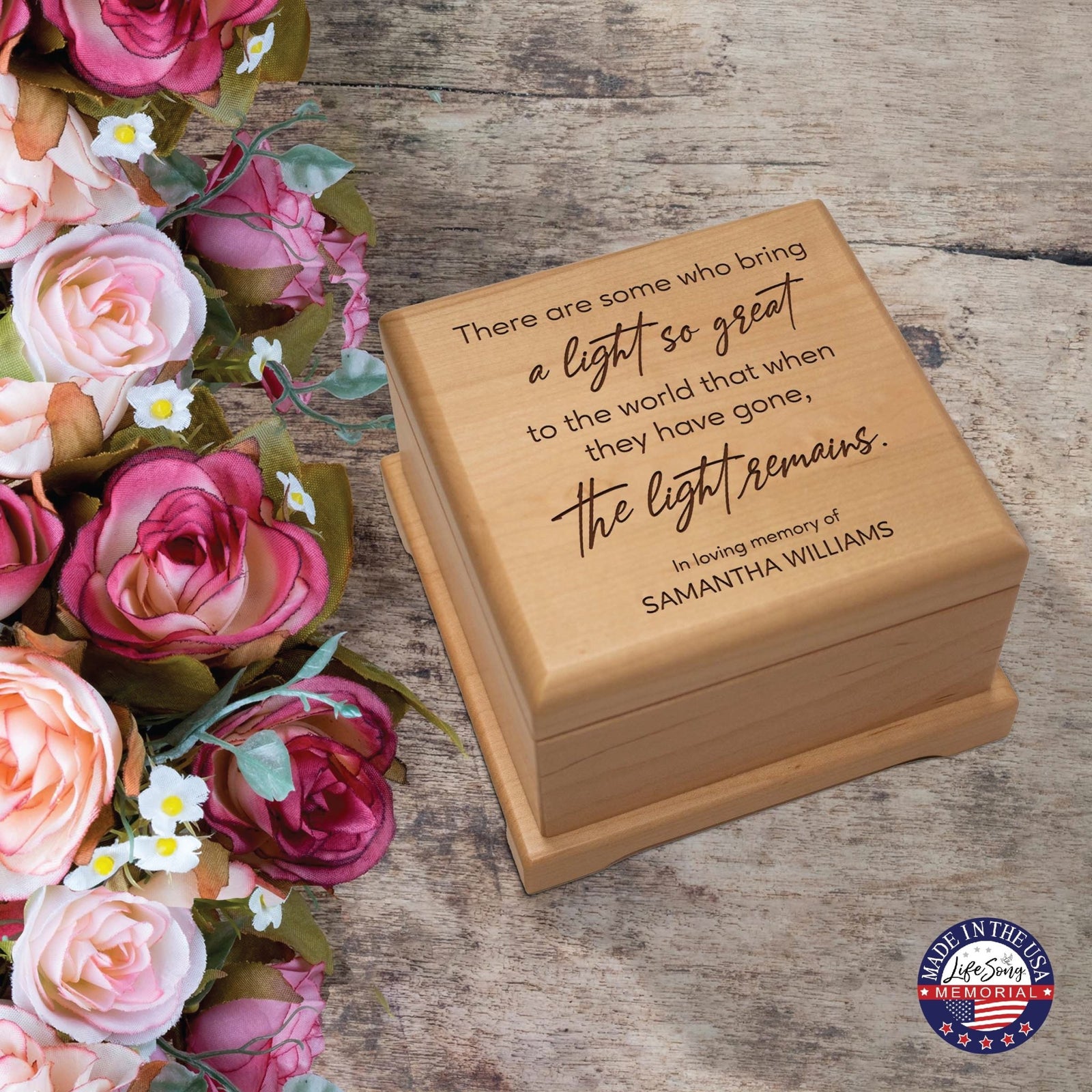Personalized Funeral Cremation Keepsake Urn For Human Ashes - There Are Some Who Bring Light - LifeSong Milestones