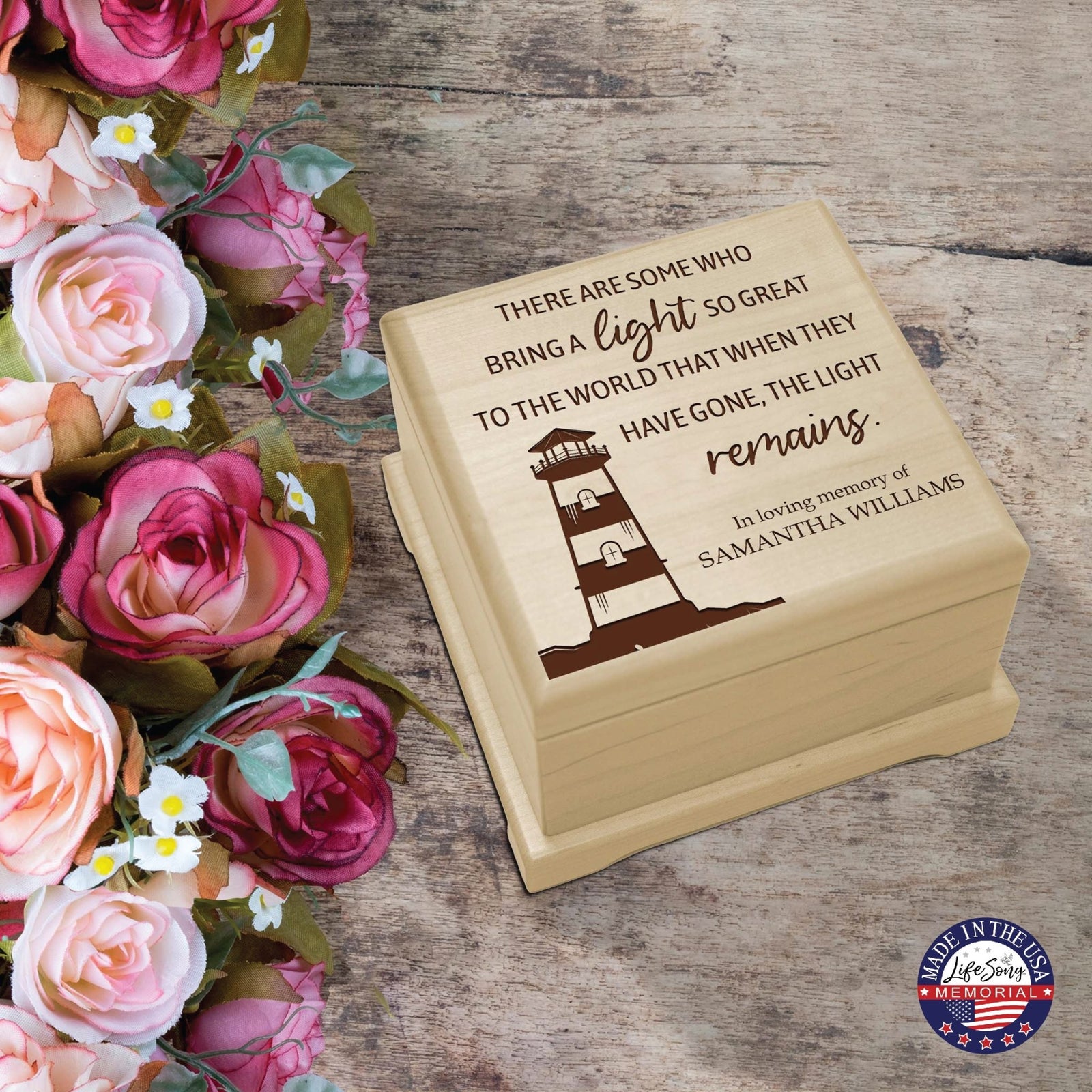 Personalized Funeral Cremation Keepsake Urn For Human Ashes - There Are Some Who Bring Light - LifeSong Milestones