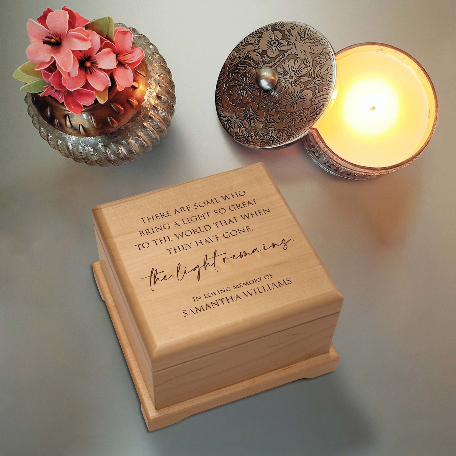 Personalized Funeral Cremation Keepsake Urn For Human Ashes - There Are Some Who Bring Light - LifeSong Milestones