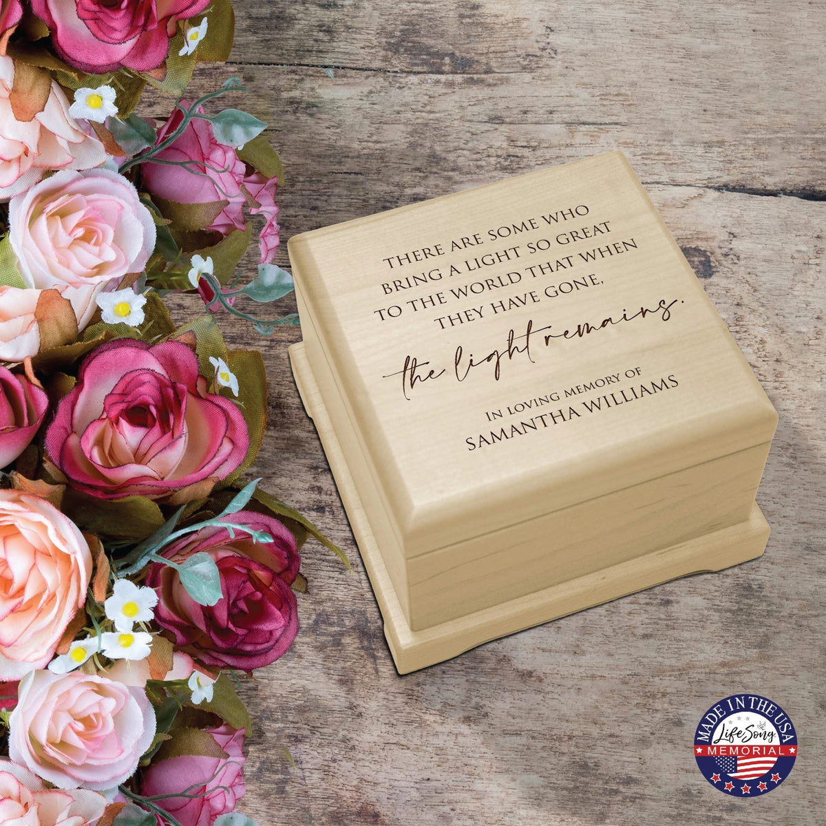 Personalized Funeral Cremation Keepsake Urn For Human Ashes - There Are Some Who Bring Light - LifeSong Milestones