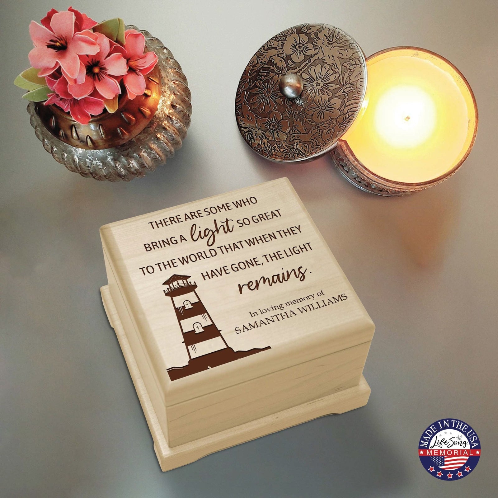 Personalized Funeral Cremation Keepsake Urn For Human Ashes - There Are Some Who Bring Light - LifeSong Milestones