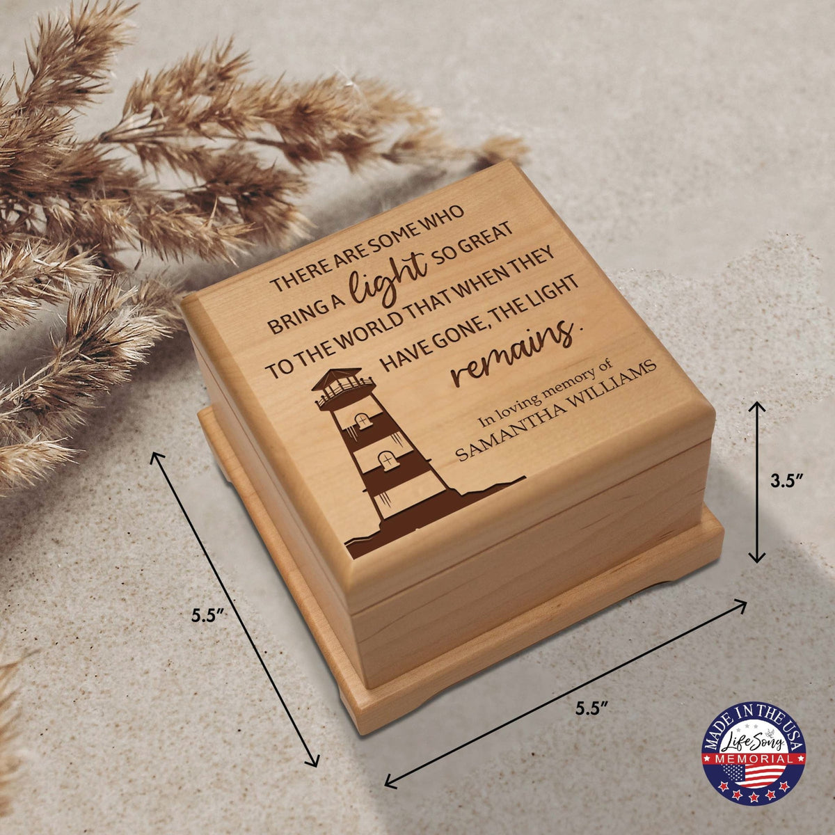Personalized Funeral Cremation Keepsake Urn For Human Ashes - There Are Some Who Bring Light - LifeSong Milestones