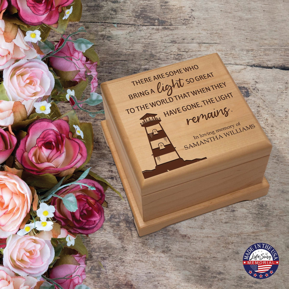 Personalized Funeral Cremation Keepsake Urn For Human Ashes - There Are Some Who Bring Light - LifeSong Milestones