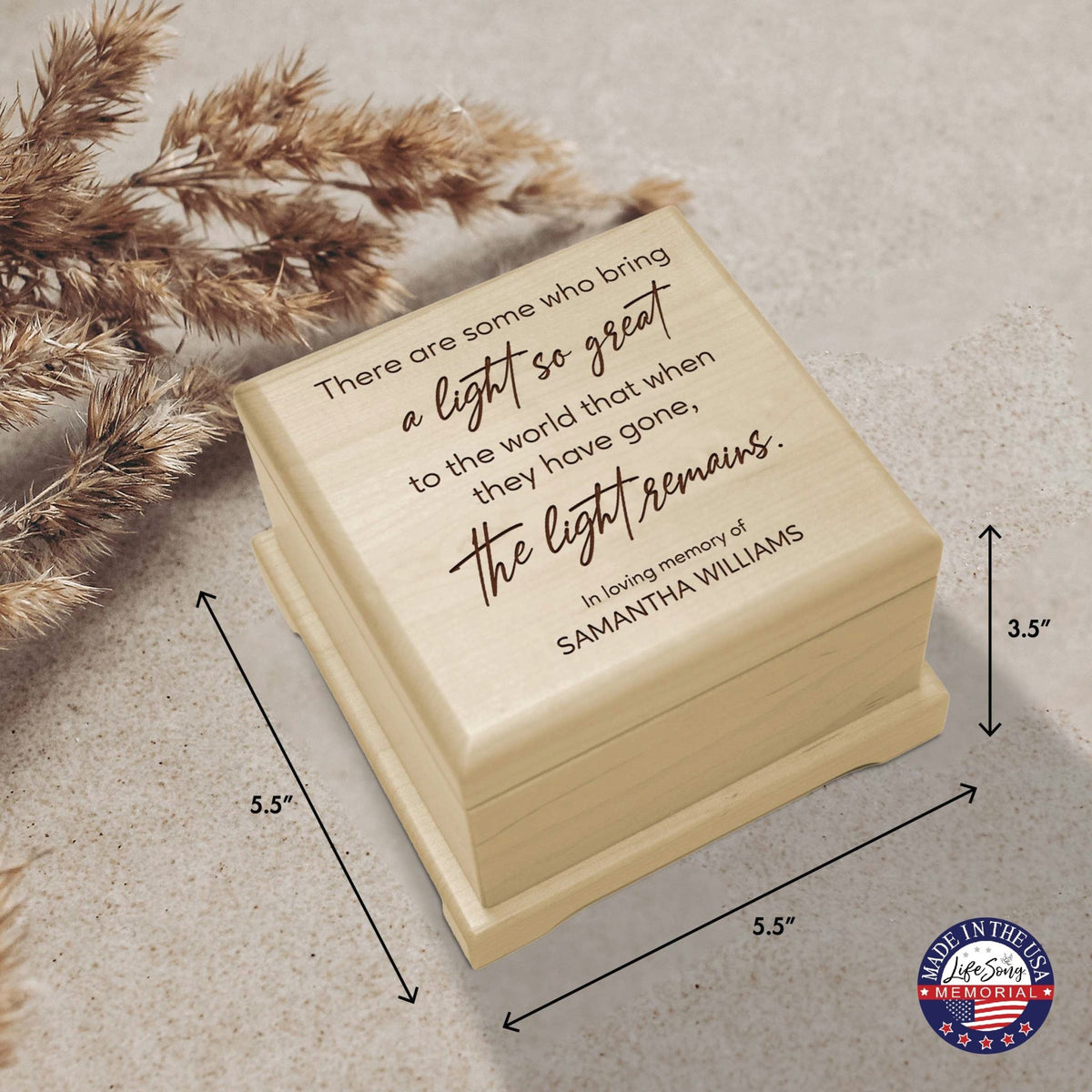 Personalized Funeral Cremation Keepsake Urn For Human Ashes - There Are Some Who Bring Light - LifeSong Milestones