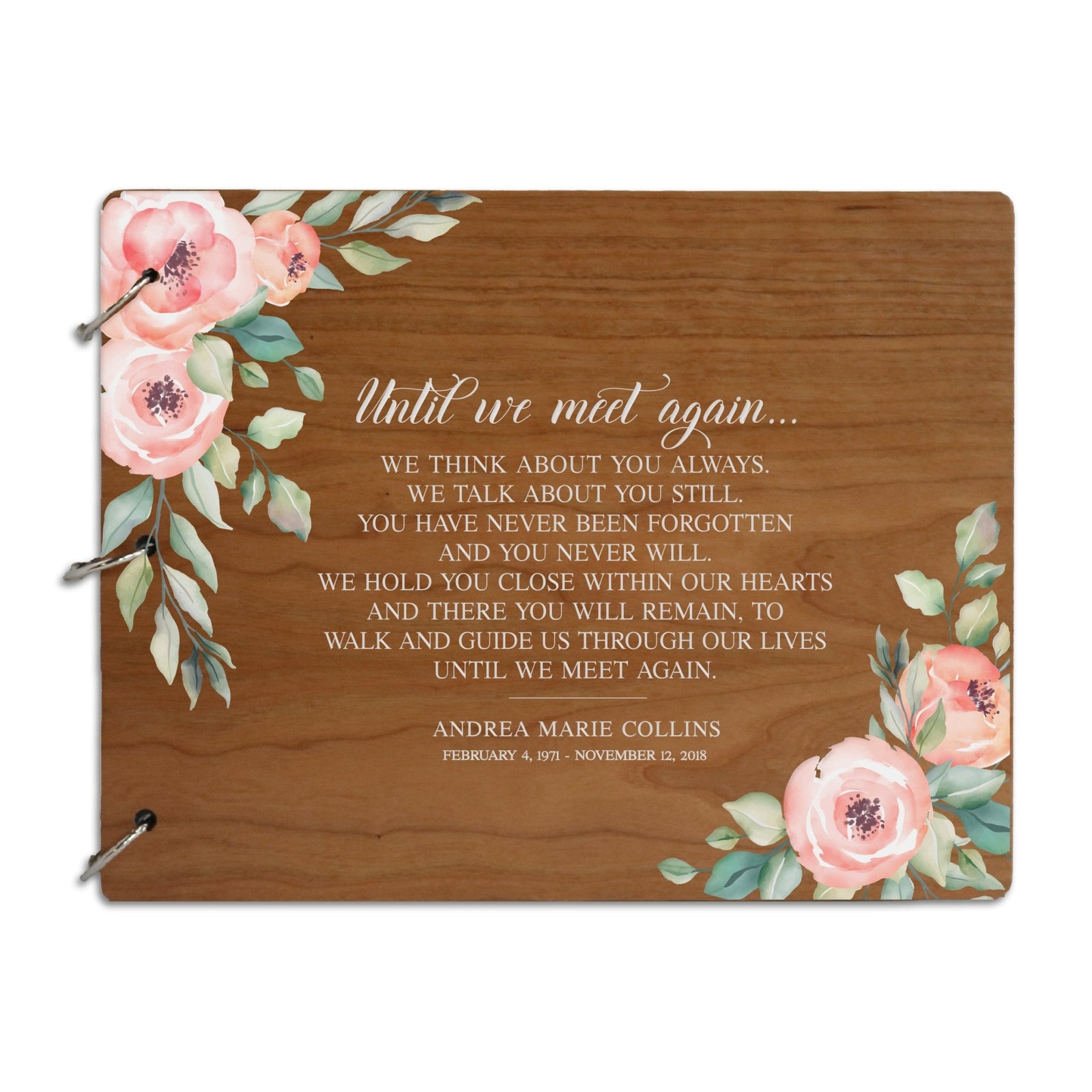 Personalized Funeral Memorial Service Guest Book - Until We Meet Again - LifeSong Milestones