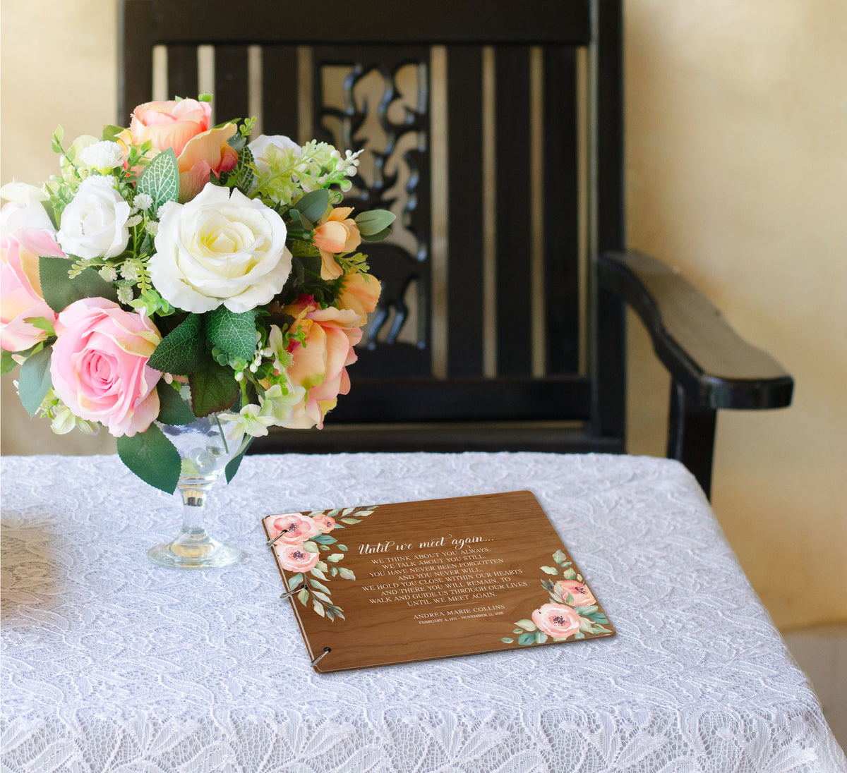 Personalized Funeral Memorial Service Guest Book - Until We Meet Again - LifeSong Milestones