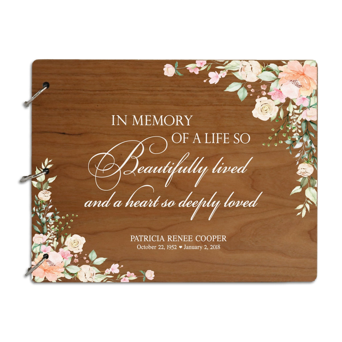 Personalized Funeral Service Guest Book 8.5x11 A Life Beautifully Lived - LifeSong Milestones