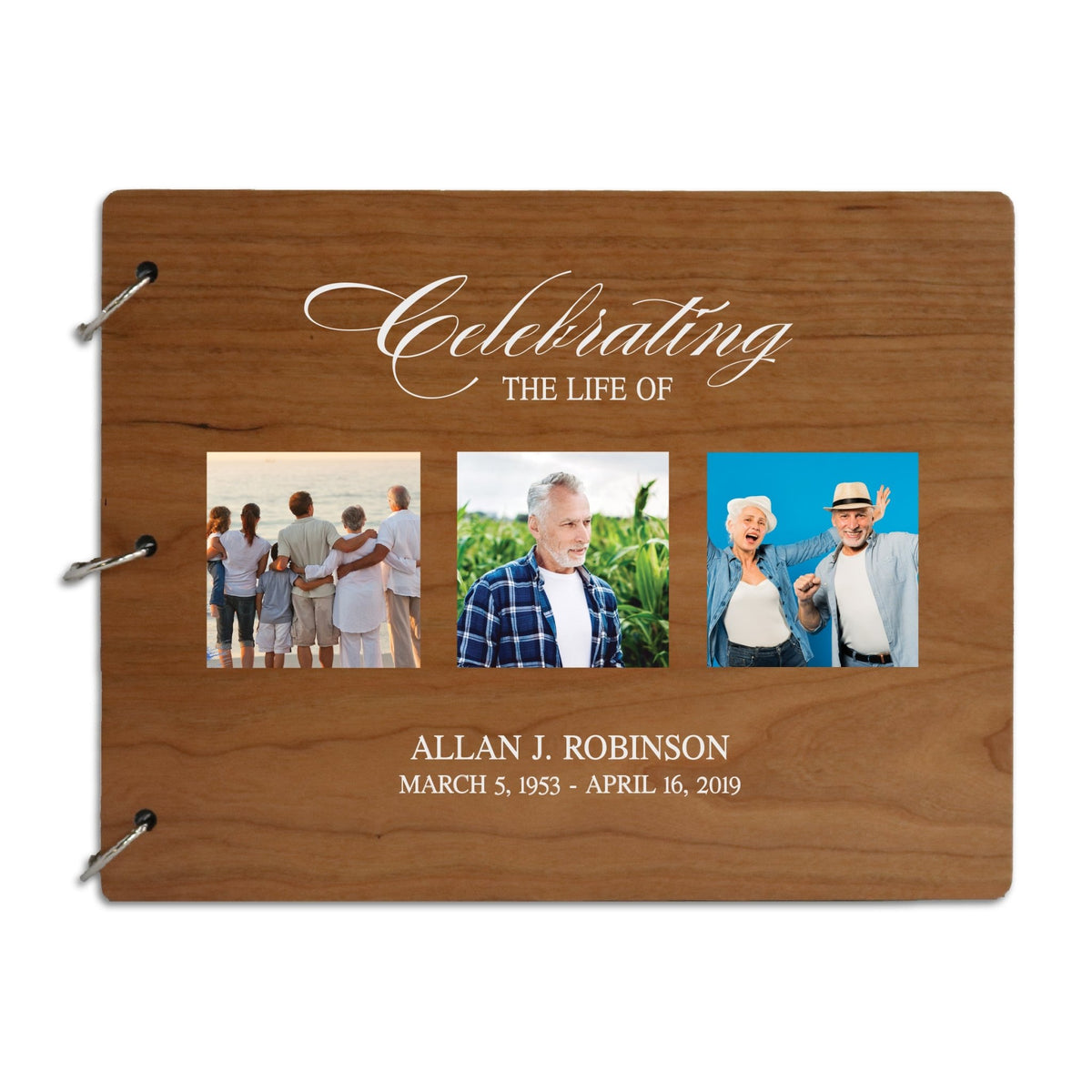 Personalized Funeral Service Guest Book 8.5x11 Celebrating The Life - LifeSong Milestones