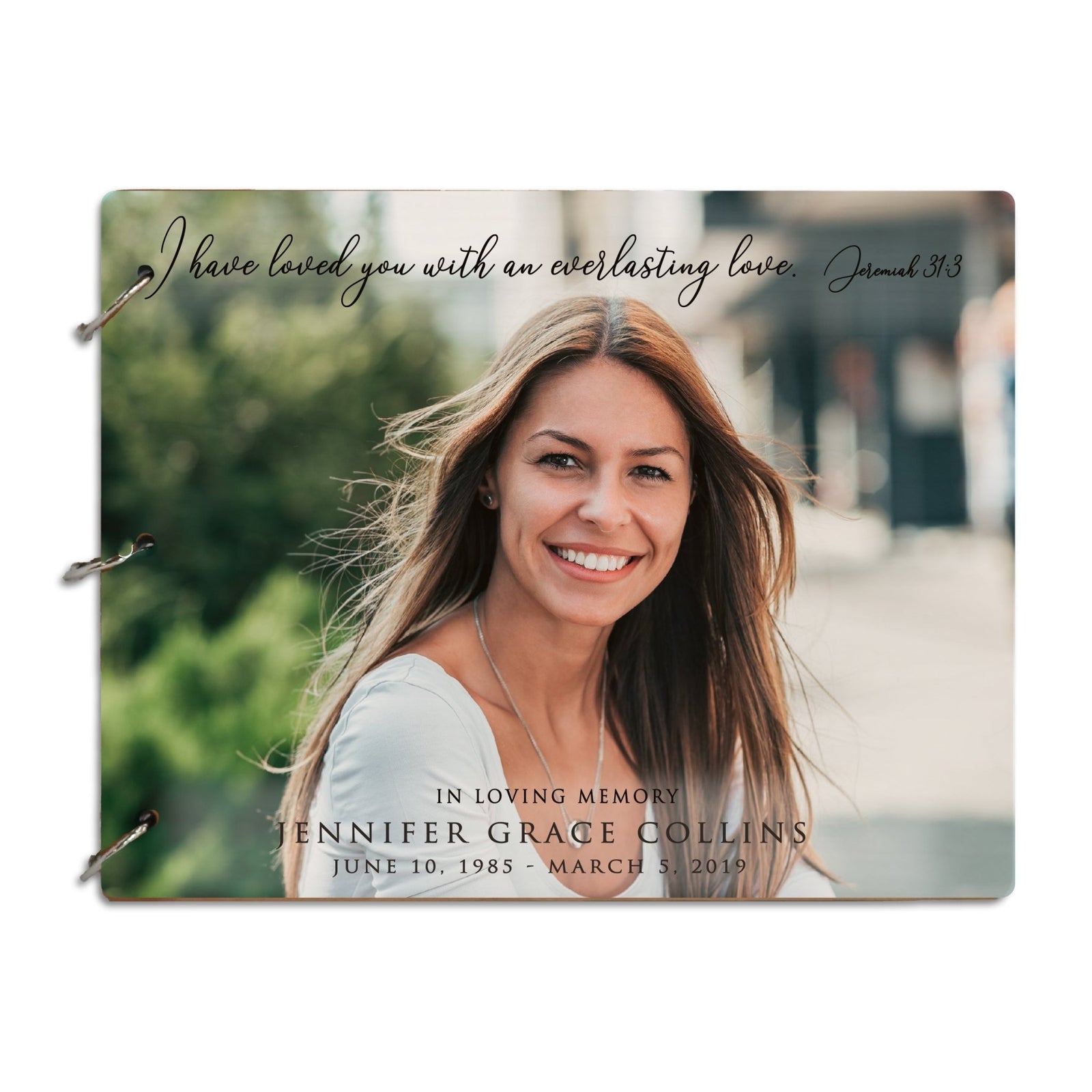 Personalized Funeral Service Guest Book 8.5x11 Everlasting Love (Full color portrait) - LifeSong Milestones