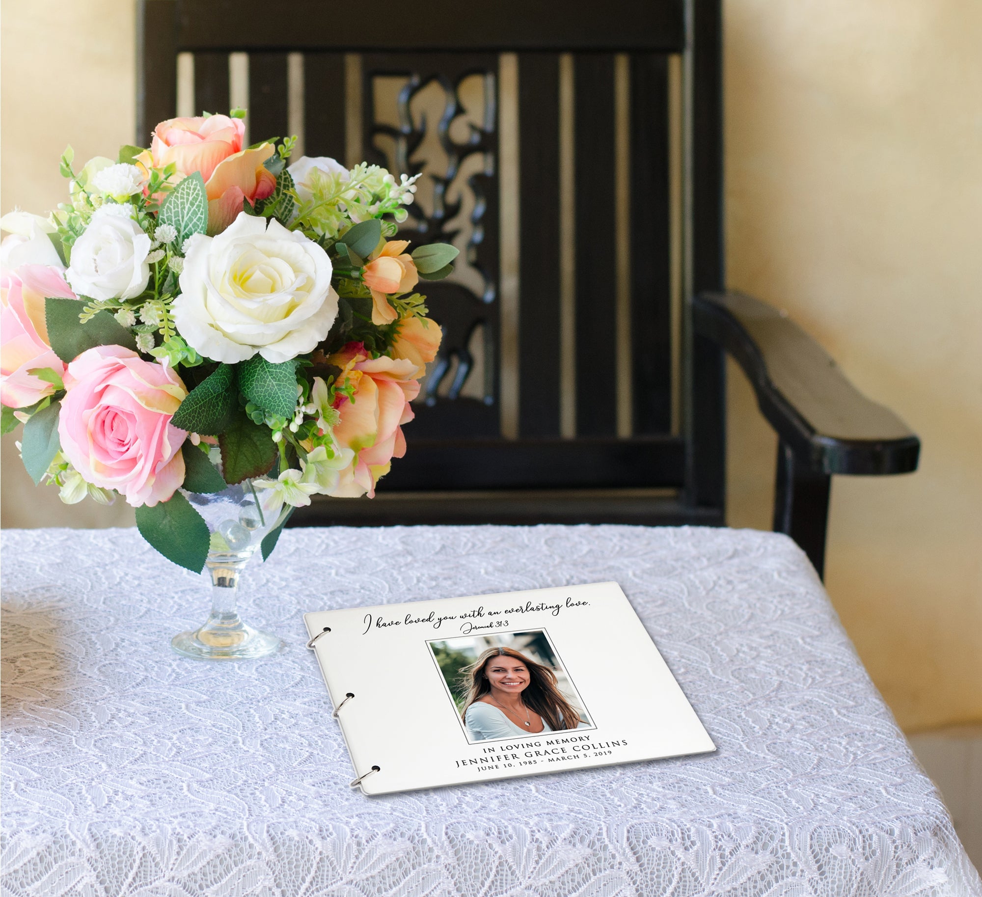 Personalized Funeral Service Guest Book 8.5x11 I Have Loved You (center portrait) - LifeSong Milestones