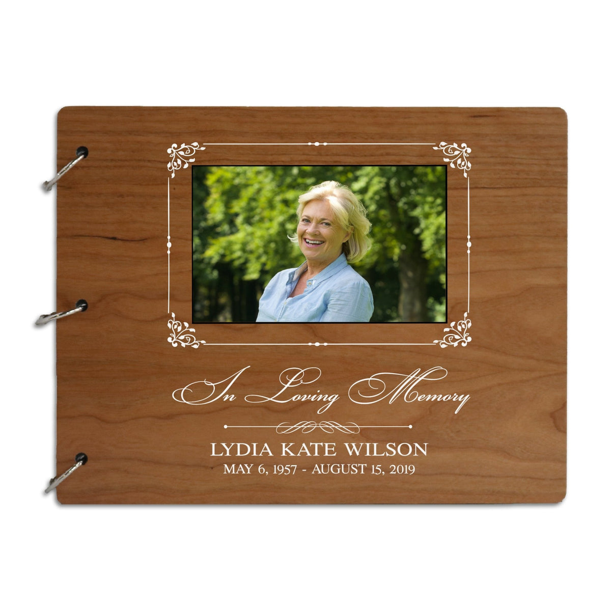 Personalized Funeral Service Guest Book 8.5x11 In Loving Memory (Center Portrait) - LifeSong Milestones
