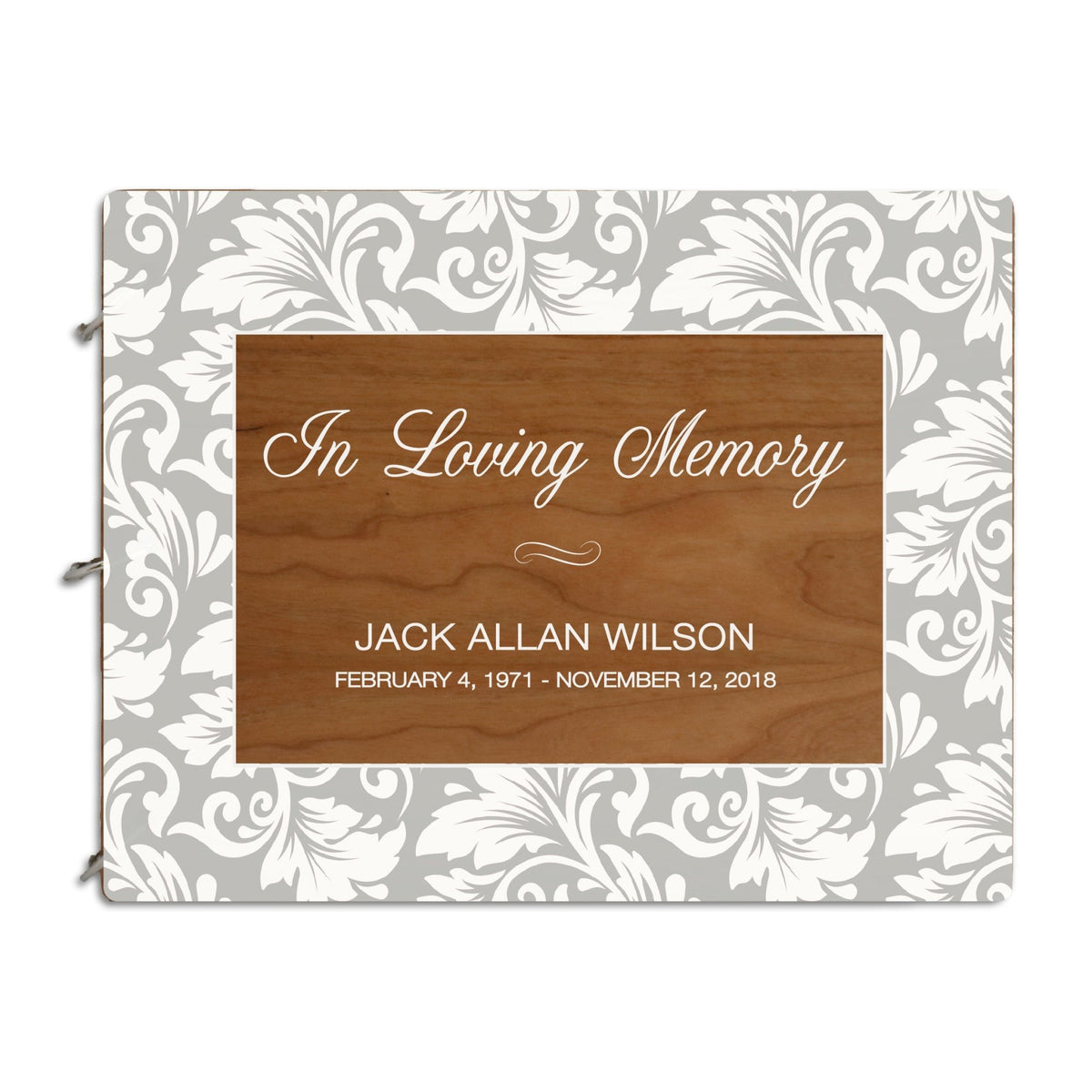 Personalized Funeral Service Guest Book 8.5x11 In Loving Memory (Gray Flourish) - LifeSong Milestones
