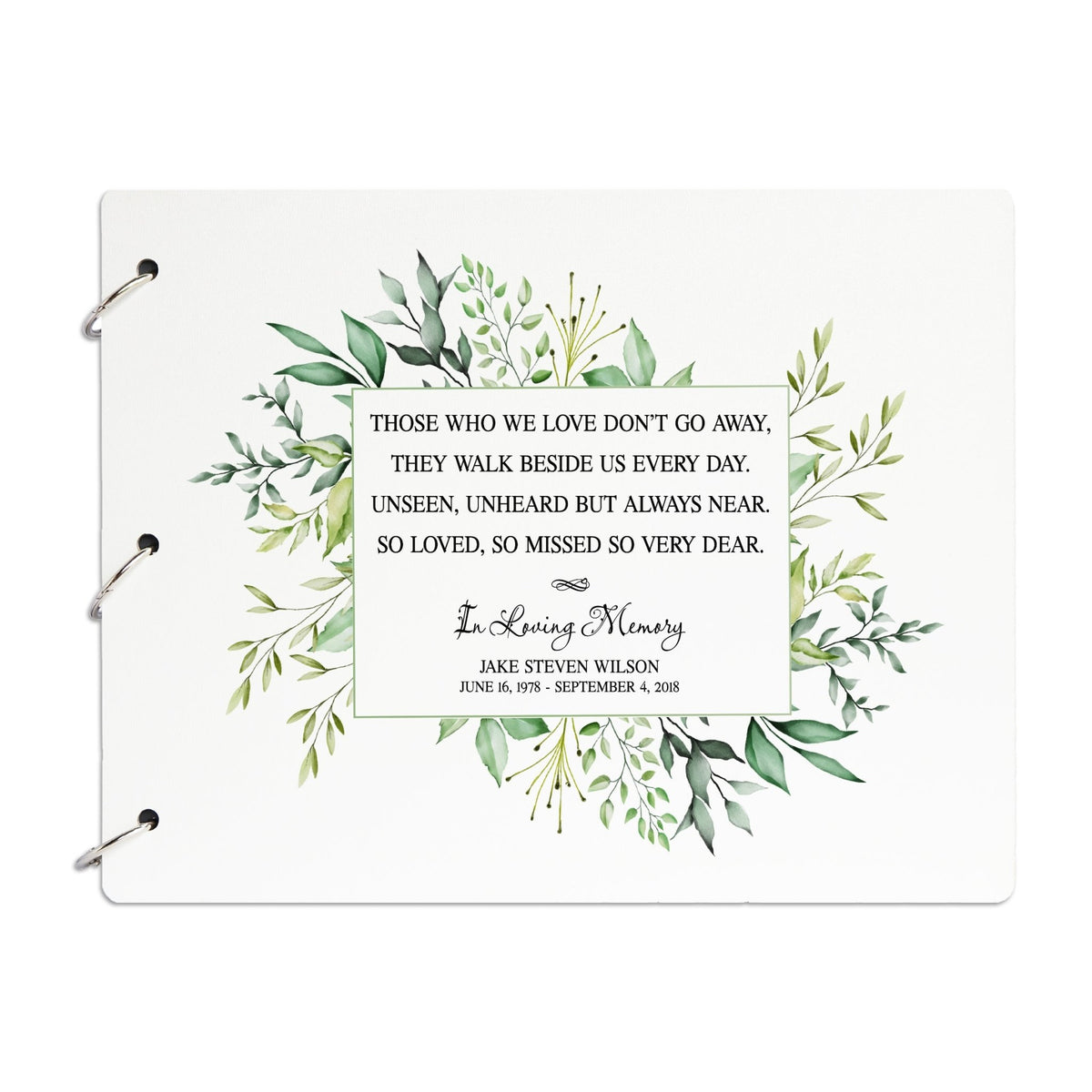 Personalized Funeral Service Guest Book 8.5x11 Those Who We Love - LifeSong Milestones