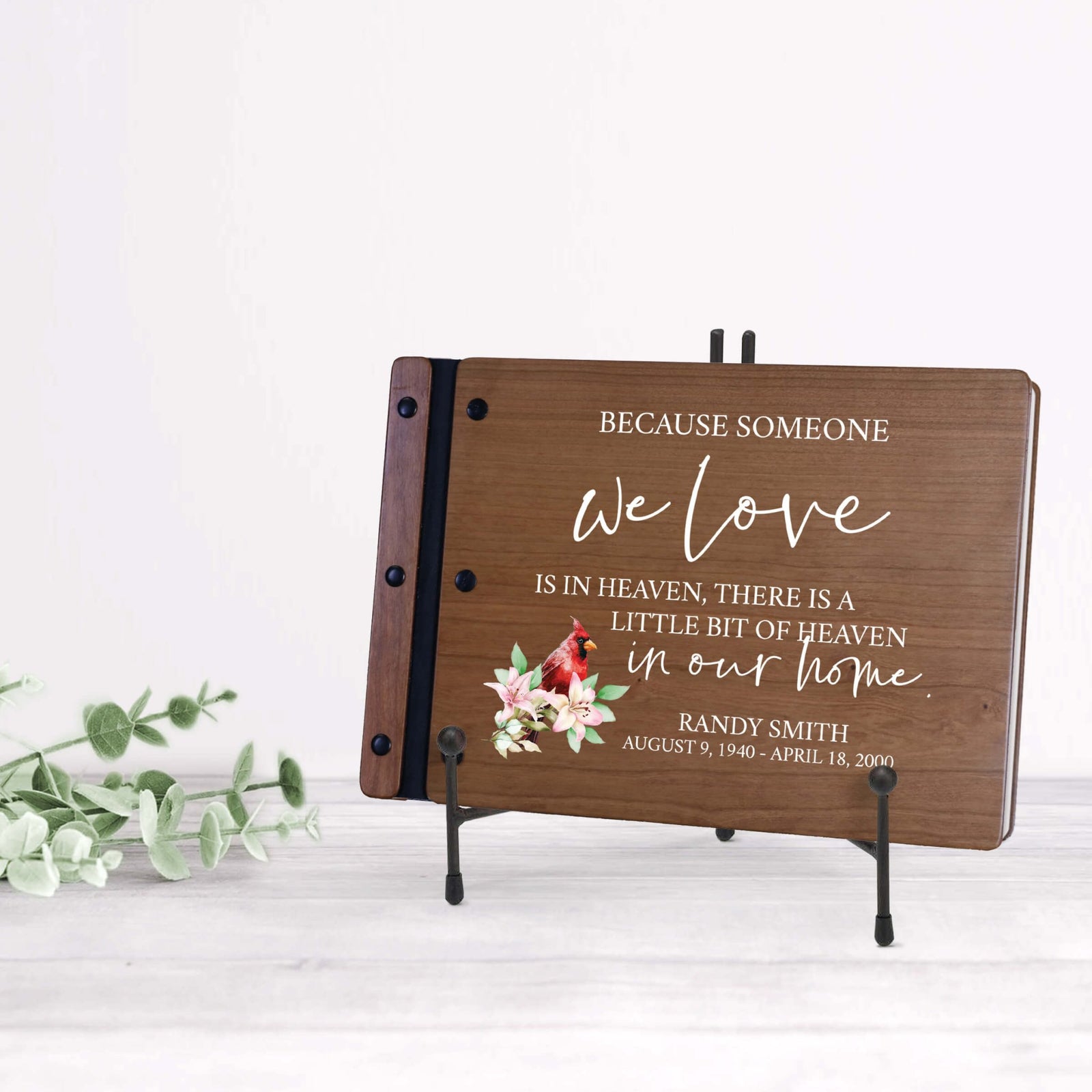 Personalized Funeral Wooden Guestbook for Memorial Service - Because Someone We Love - LifeSong Milestones