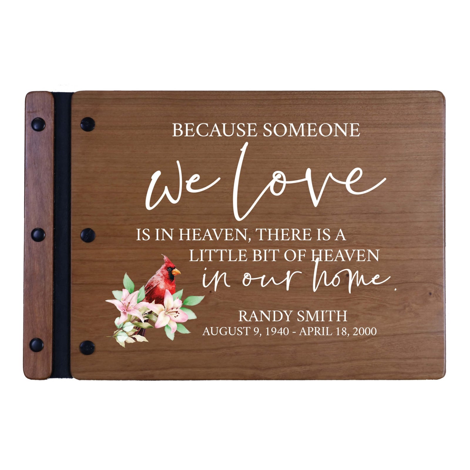 Personalized Funeral Wooden Guestbook for Memorial Service - Because Someone We Love - LifeSong Milestones