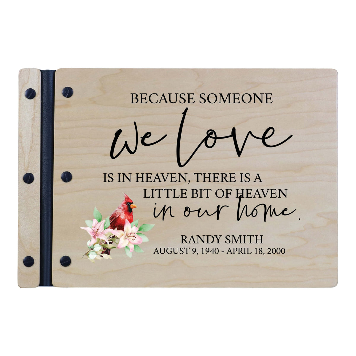 Personalized Funeral Wooden Guestbook for Memorial Service - Because Someone We Love - LifeSong Milestones