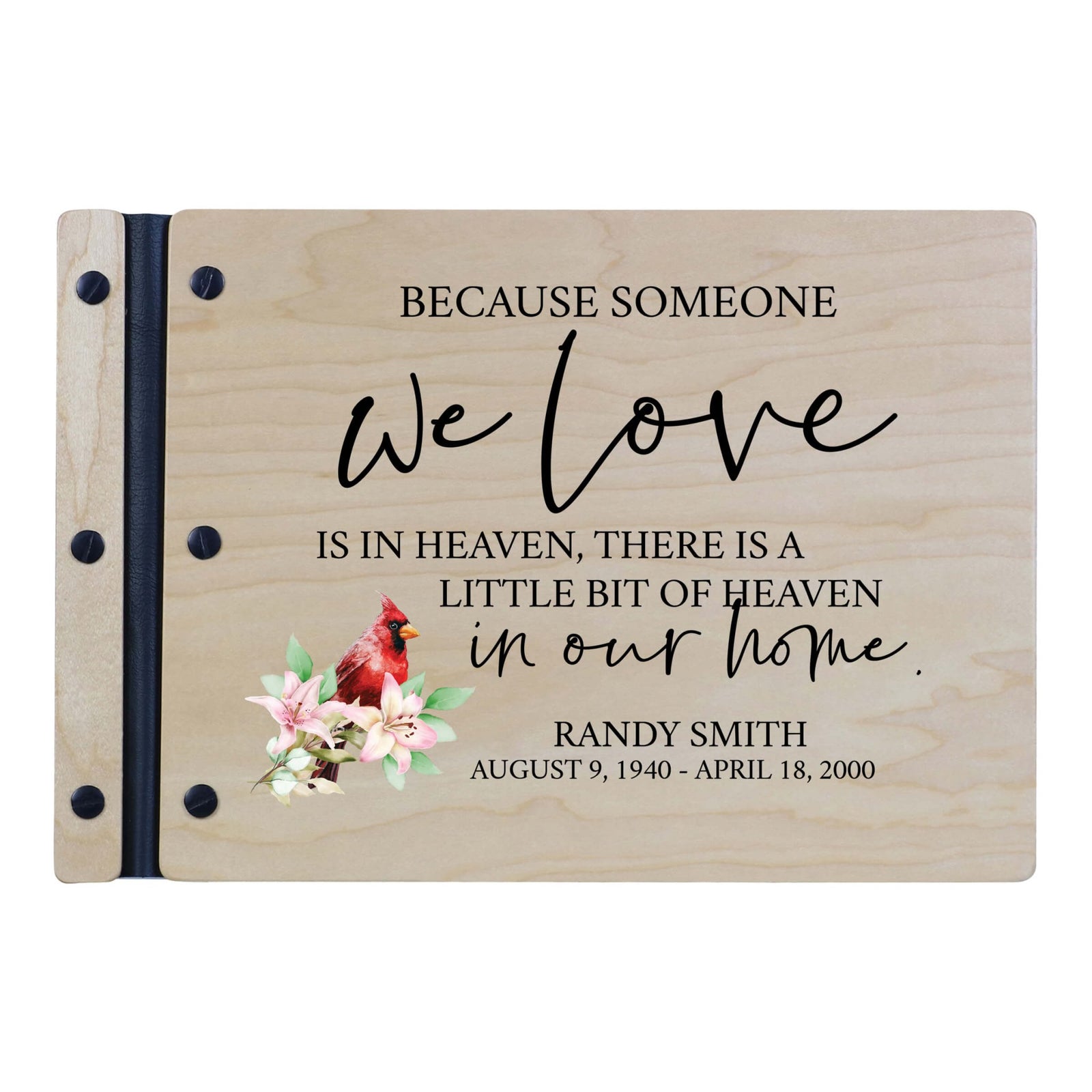 Personalized Funeral Wooden Guestbook for Memorial Service - Because Someone We Love - LifeSong Milestones