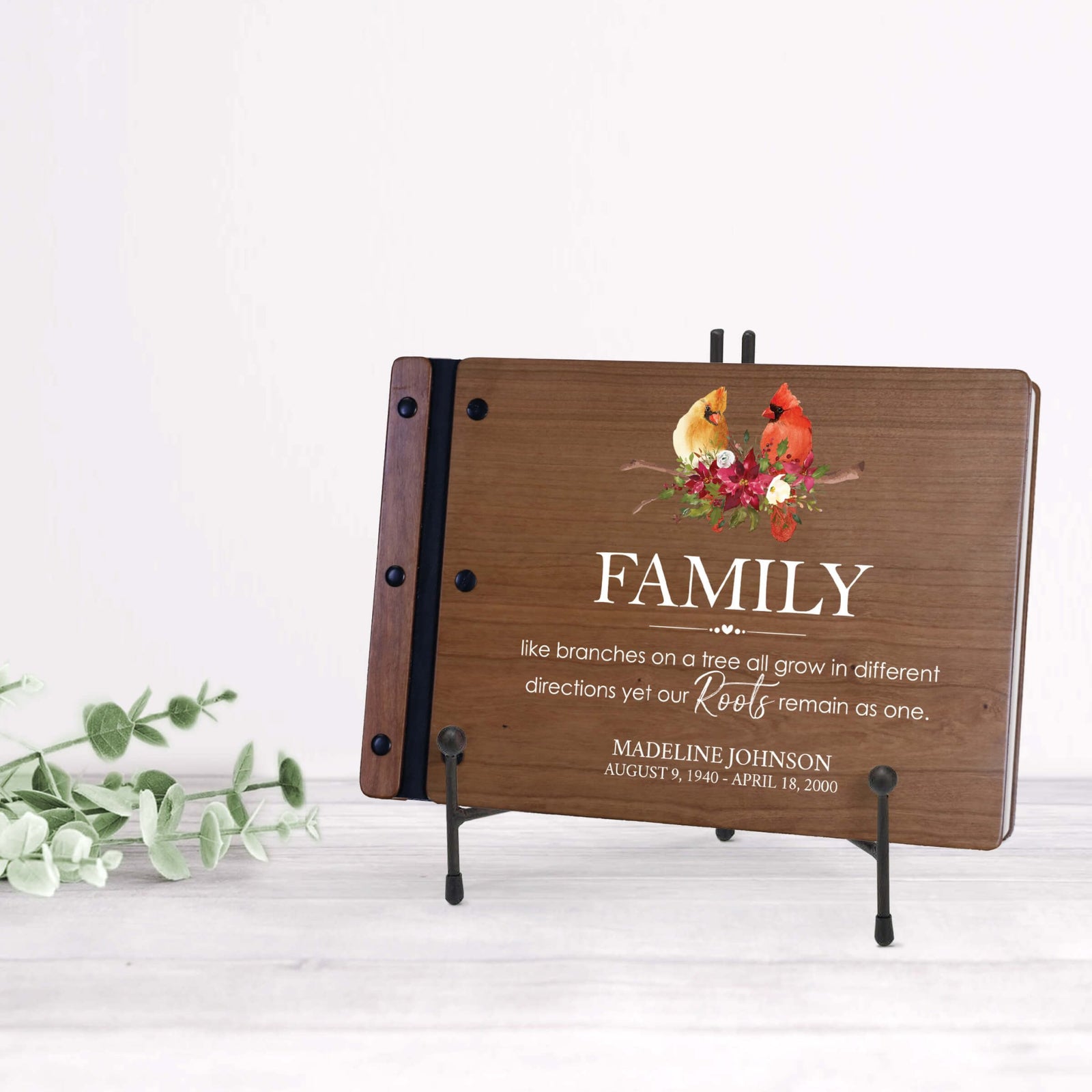 Personalized Funeral Wooden Guestbook for Memorial Service - Family Like Branches - LifeSong Milestones