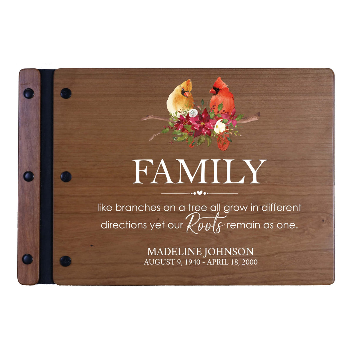 Personalized Funeral Wooden Guestbook for Memorial Service - Family Like Branches - LifeSong Milestones