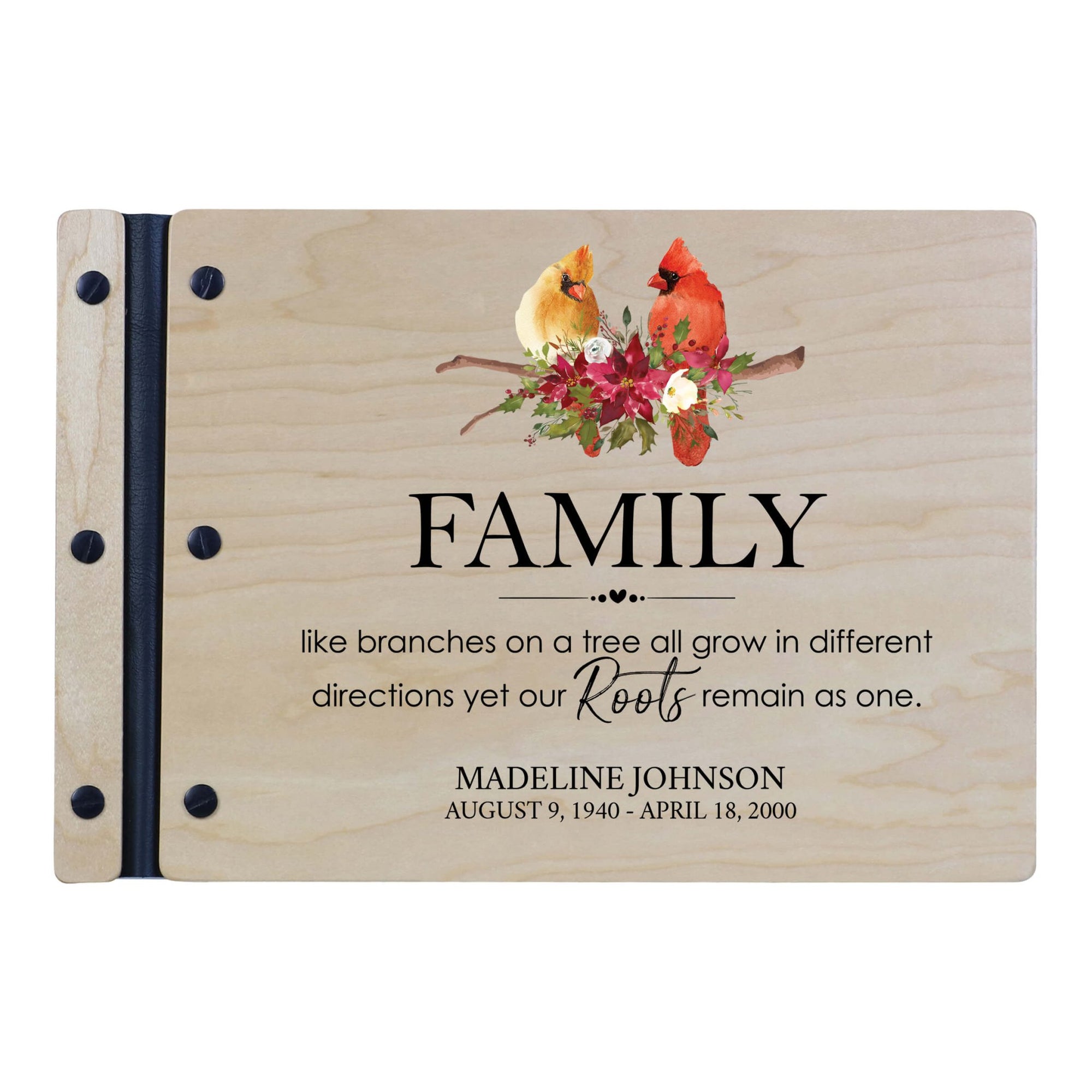 Personalized Funeral Wooden Guestbook for Memorial Service - Family Like Branches - LifeSong Milestones