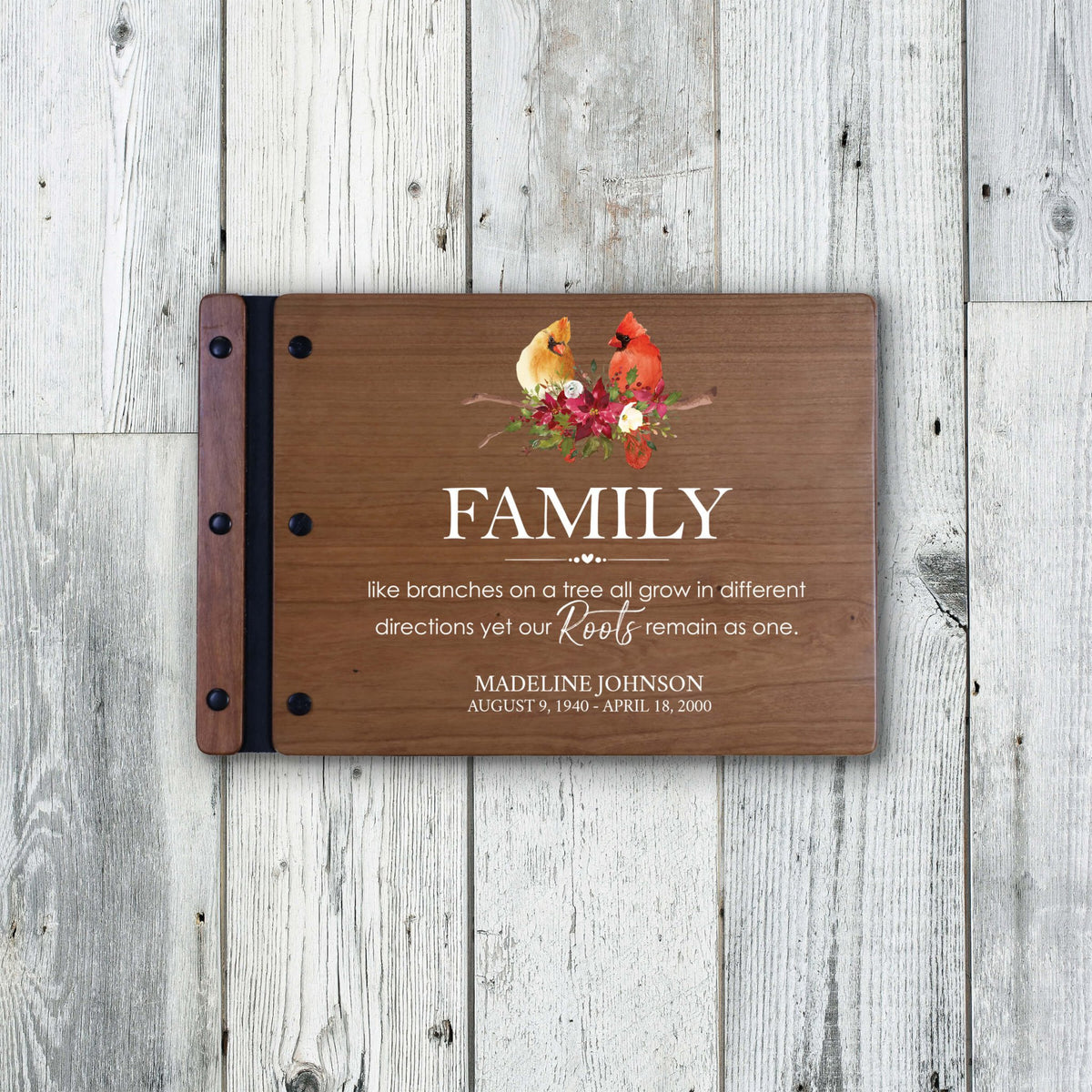 Personalized Funeral Wooden Guestbook for Memorial Service - Family Like Branches - LifeSong Milestones