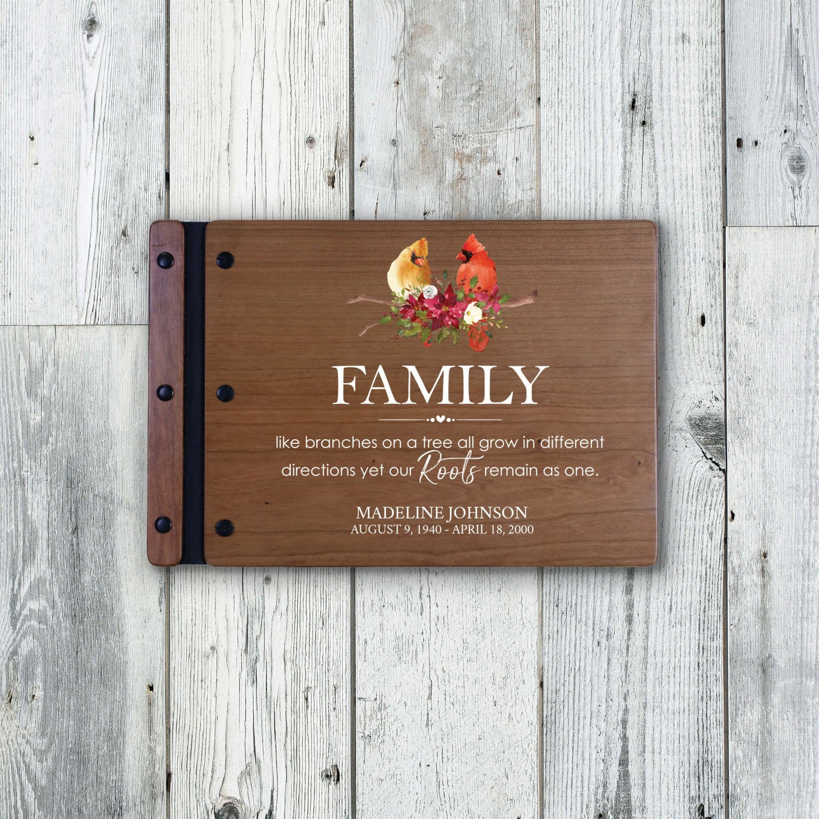 Personalized Funeral Wooden Guestbook for Memorial Service - Family Like Branches - LifeSong Milestones