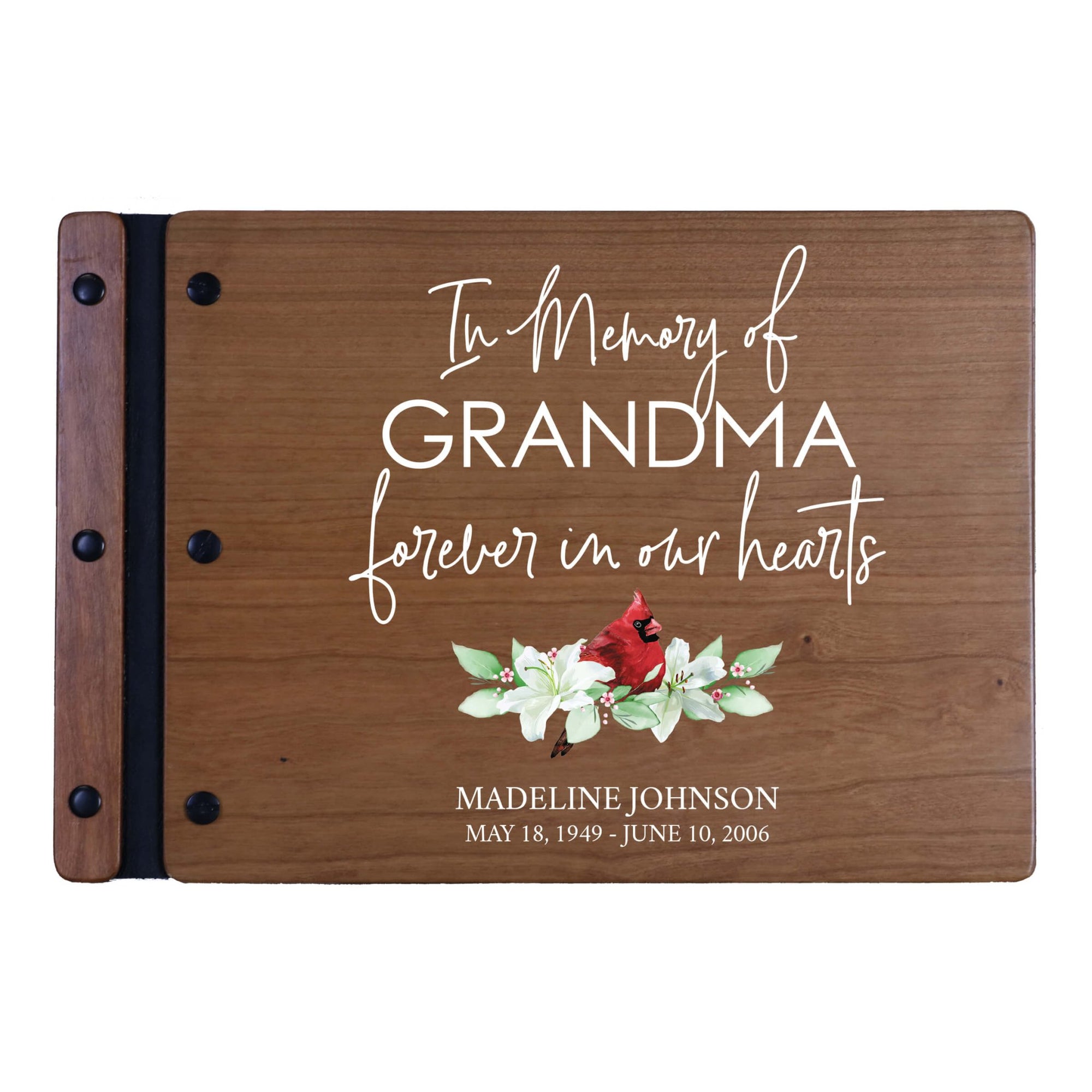 Personalized Funeral Wooden Guestbook for Memorial Service - In the Memory of - LifeSong Milestones
