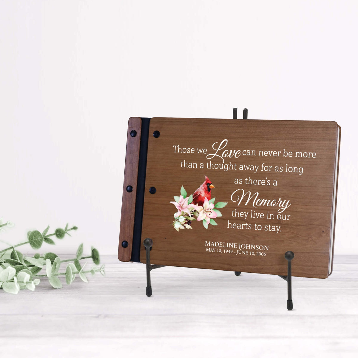 Personalized Funeral Wooden Guestbook for Memorial Service - Those We Love Can Never - LifeSong Milestones