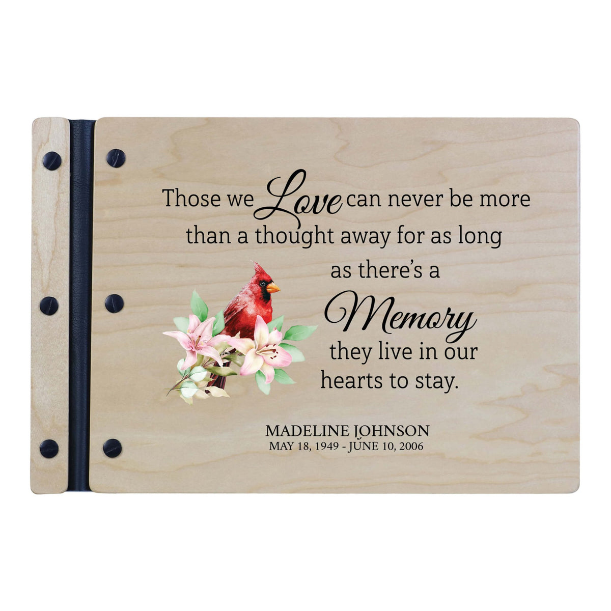 Personalized Funeral Wooden Guestbook for Memorial Service - Those We Love Can Never - LifeSong Milestones