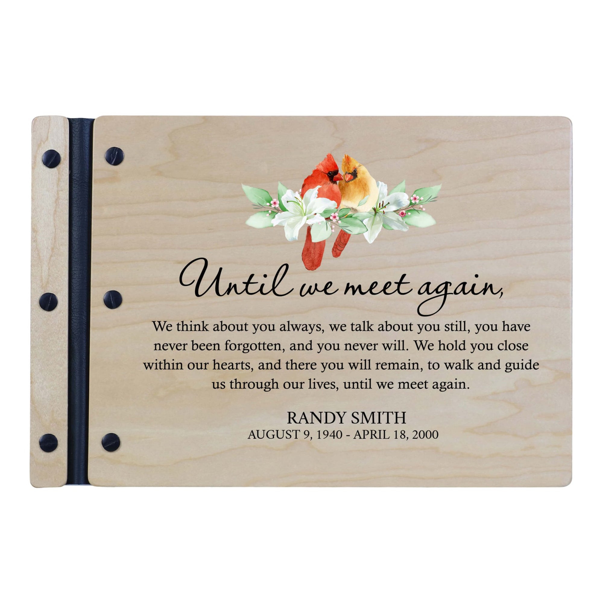 Personalized Funeral Wooden Guestbook for Memorial Service - Until We Meet Again - LifeSong Milestones